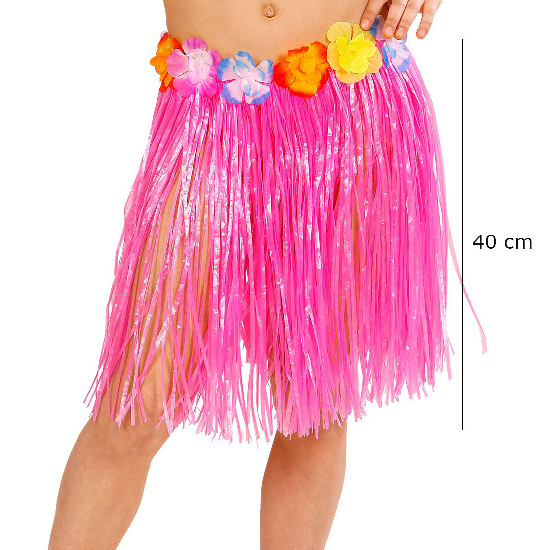 Yetişkin ve Çocuk Uyumlu Pembe Renk Püsküllü Hawaii Luau Hula Ete