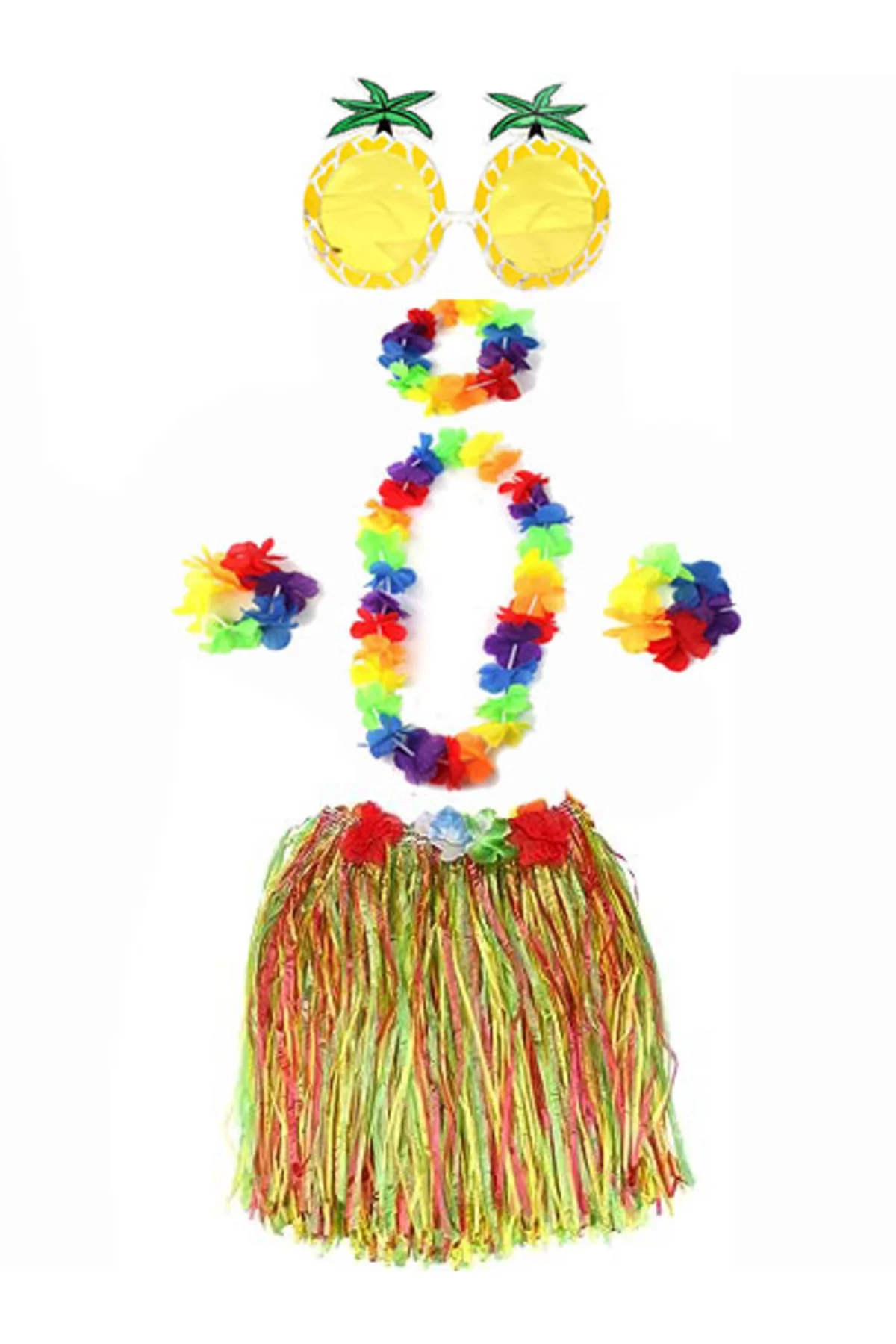 Yetişkin ve Çocuk Uyumlu Luau Aloha Hawaii Rengarenk 40 cm Etek Ananas Şekilli Gözlük Hawaii Kolye R Yetişkin ve Çocuk Uyumlu Luau Aloha Hawaii Rengarenk 40 cm Etek Ananas Şekilli Gözlük Hawaii Kolye R