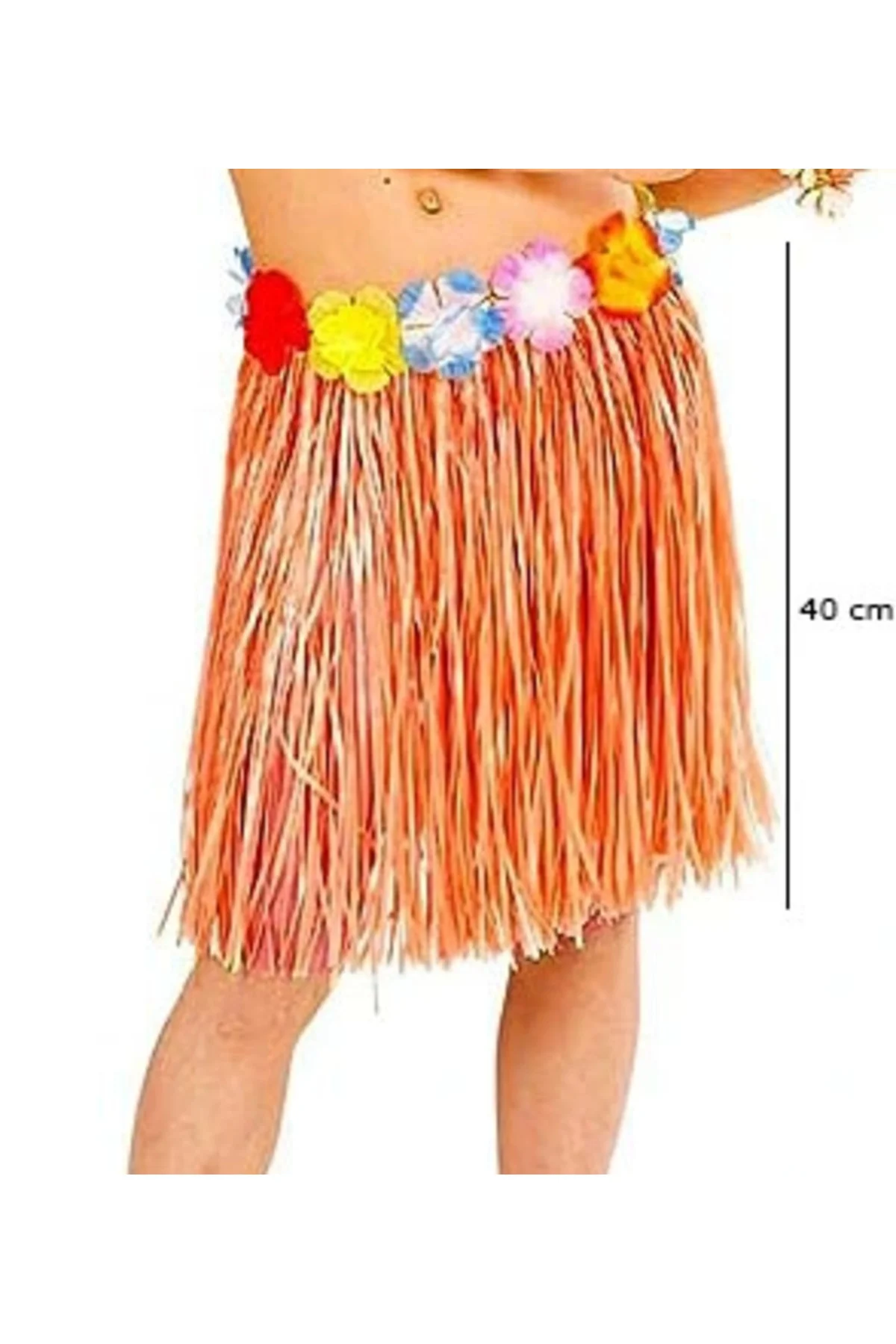 Yetişkin Ve Çocuk Uyumlu Turuncu Renk Püsküllü Hawaii Luau Hula Etek 40 Cm Yetişkin Ve Çocuk Uyumlu Turuncu Renk Püsküllü Hawaii Luau Hula Etek 40 Cm