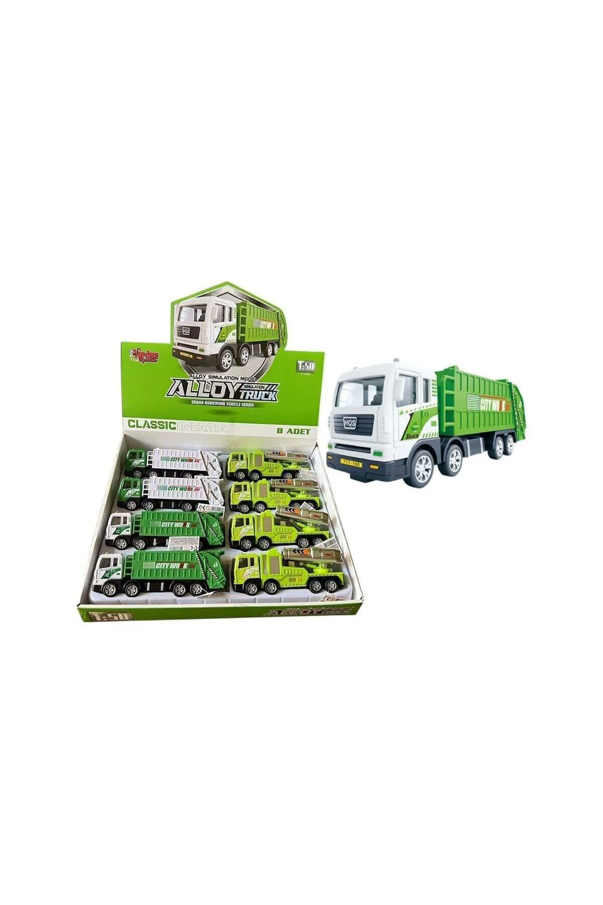Yh-711-57A Sürtmeli Metal 1:50 Çöp Kamyonu