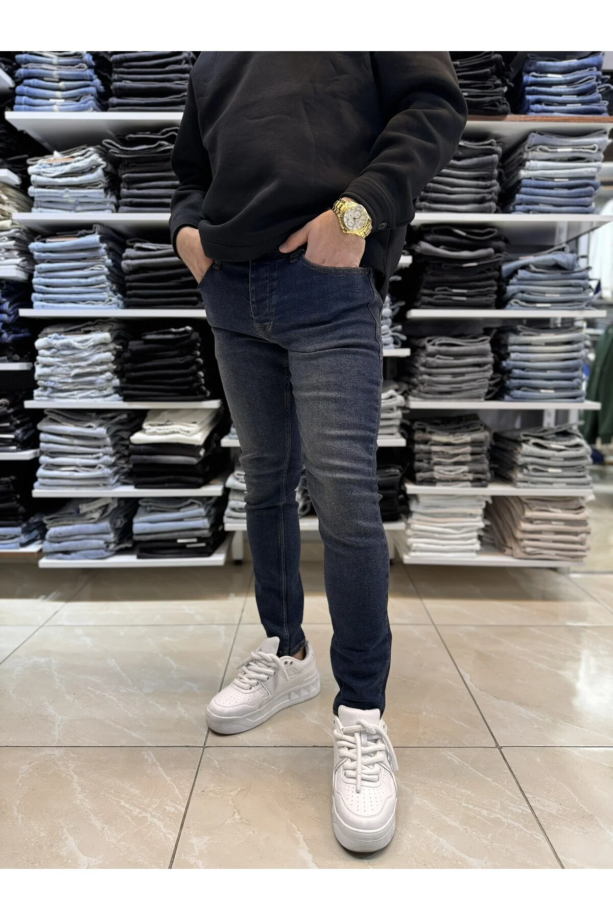 Yıkama Detay Lacivert Slim Fit Jean 424CslMa Yıkama Detay Lacivert Slim Fit Jean 424CslMa