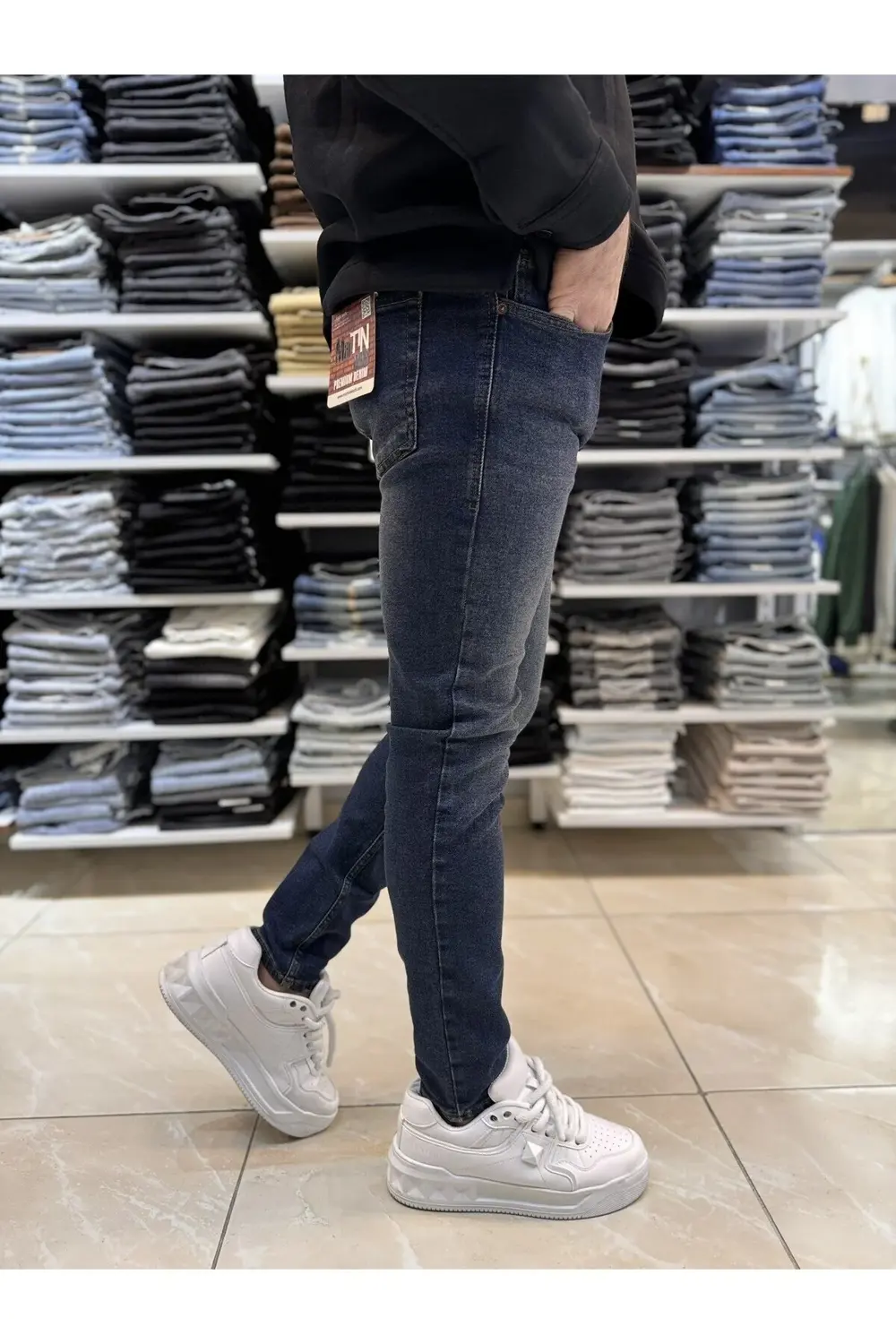 Yıkama Detay Lacivert Slim Fit Jean 424CslMa