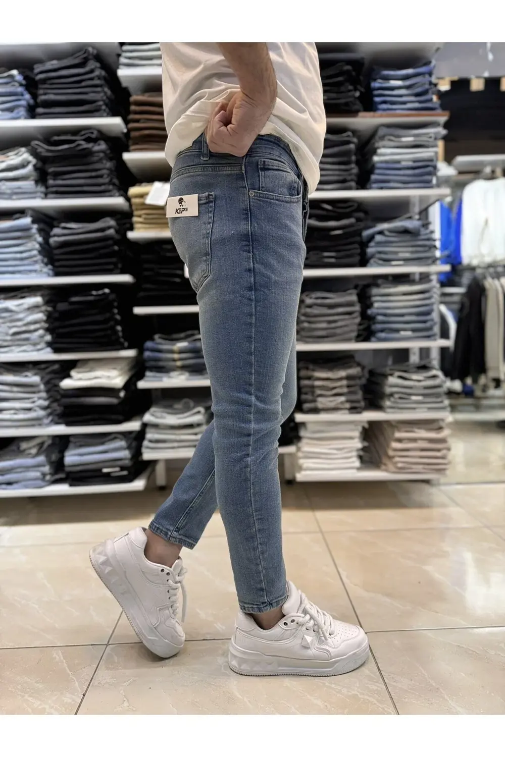 Yıkama Detay Mavi Skinny Fit Jean 627CslKe
