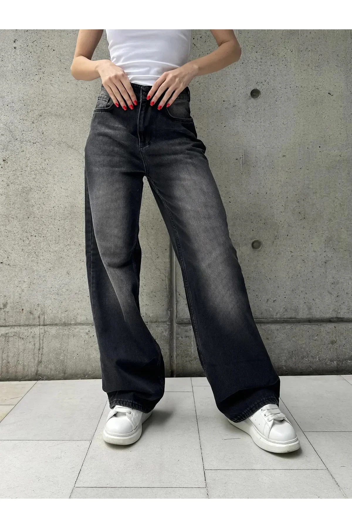 Yıkama Detaylı Retro Baggy Jean