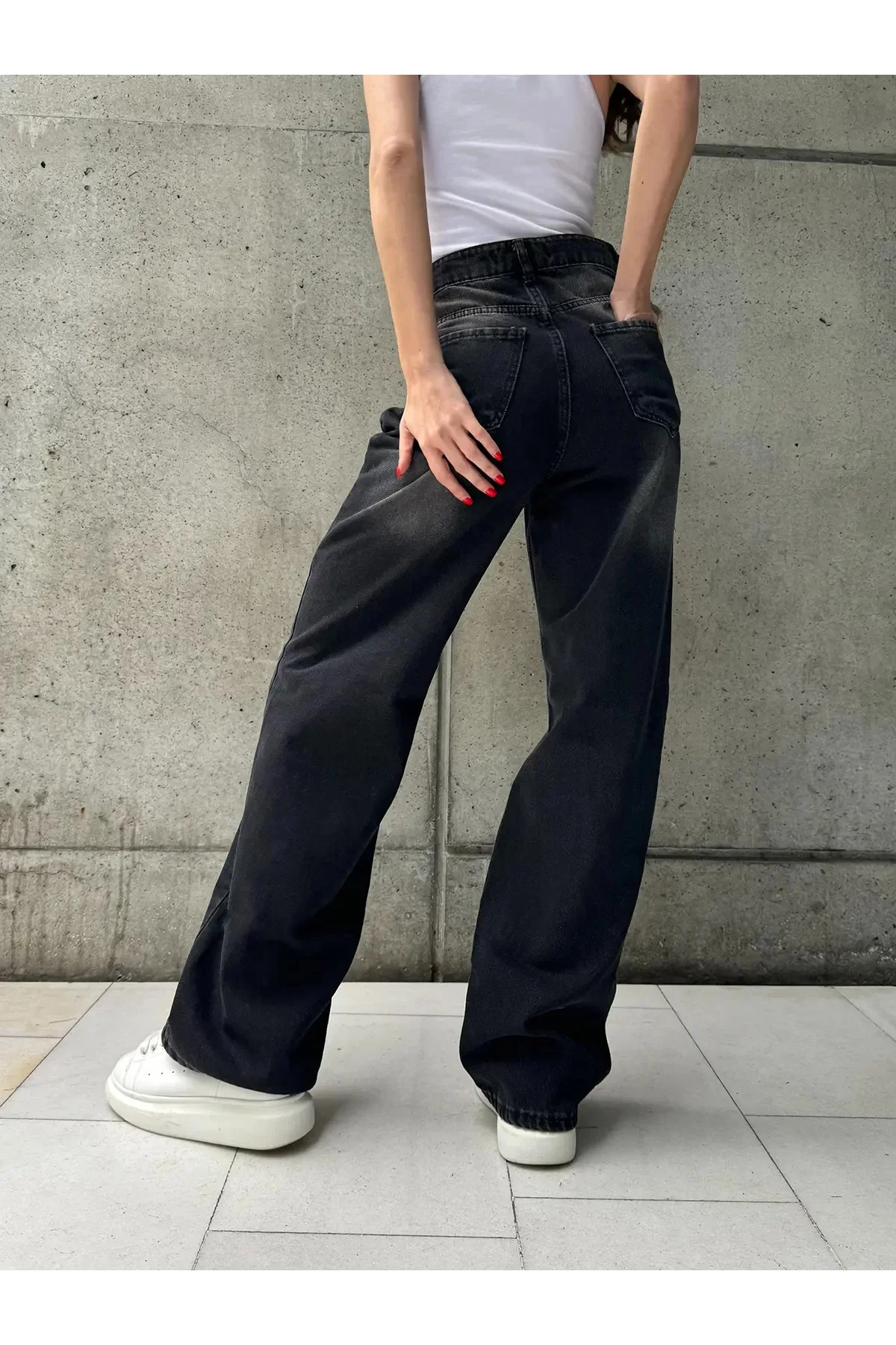 Yıkama Detaylı Retro Baggy Jean