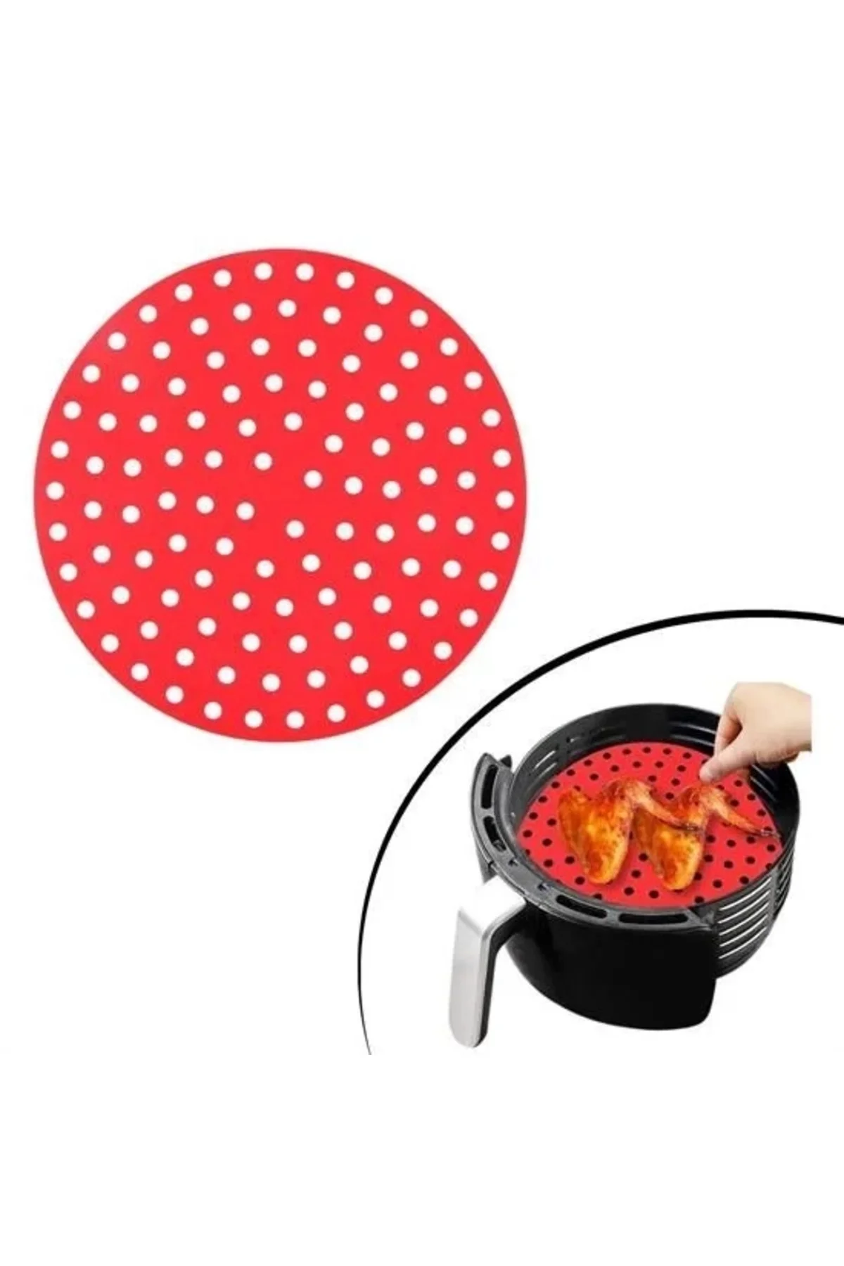 Yıkanabilir Isıya Dayanıklı Silikon Pişirme Matı 20 Cm Airfryer İçin Yıkanabilir Isıya Dayanıklı Silikon Pişirme Matı 20 Cm Airfryer İçin - Görsel 2