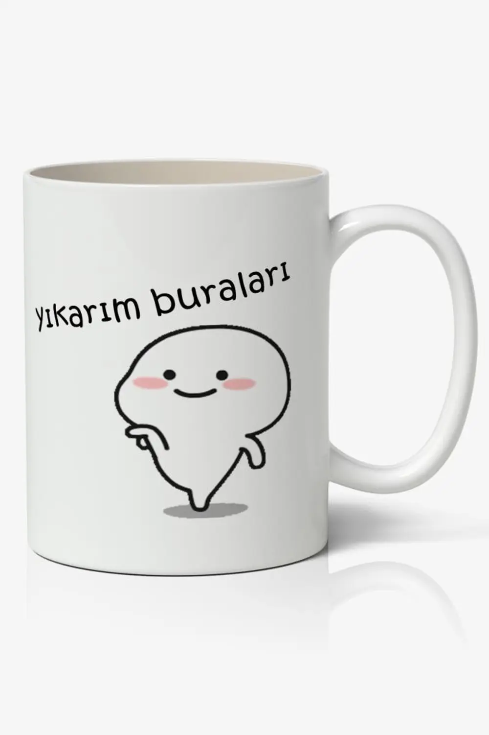 Yıkarım Buraları Yazılı Baskılı Kupa Bardak - Baskılı Kahve Kupa 