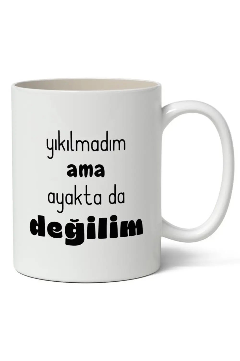 Yıkılmadım Ama Ayakta Değilim Baskılı Kupa Bardak Baskılı Kahve K