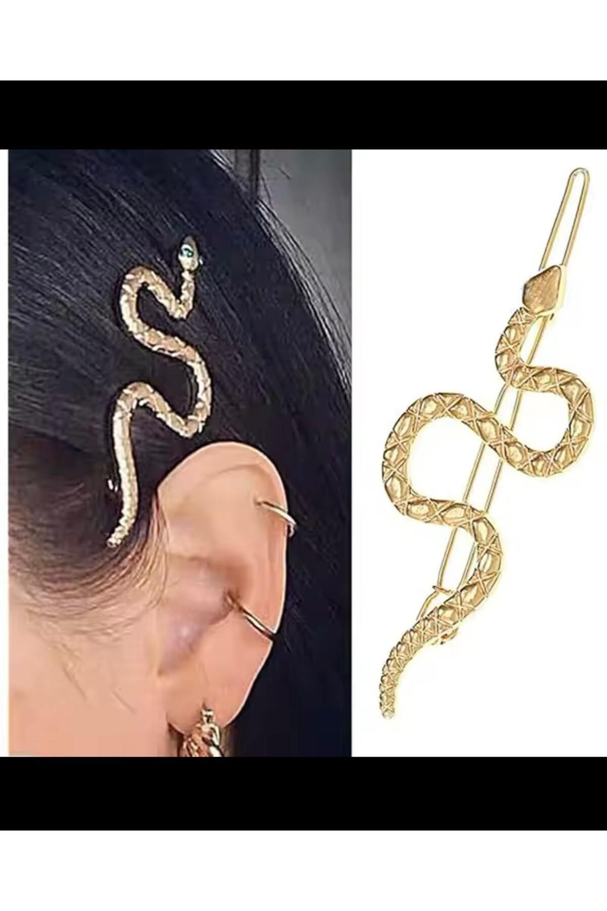 Arescollection Yılanlı Klipsli Pens Yan Toka