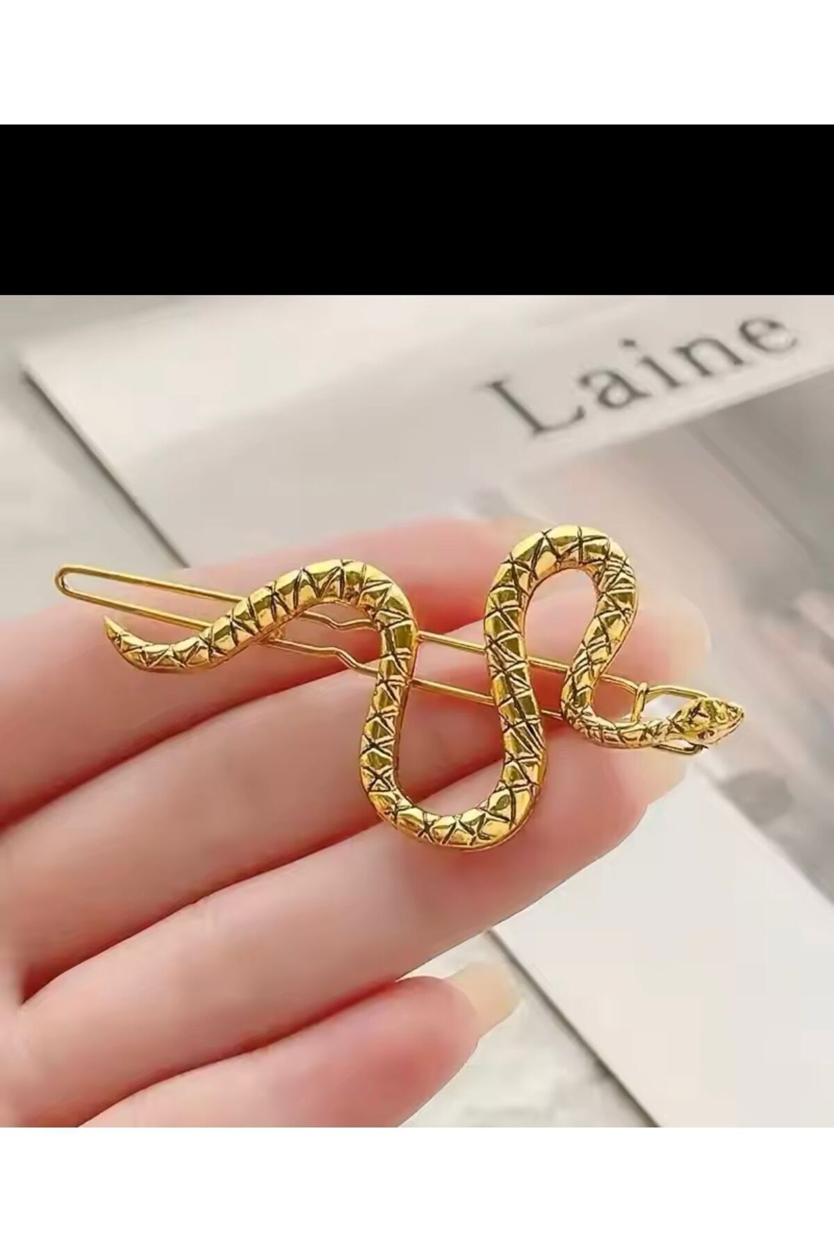 Arescollection Yılanlı Klipsli Pens Yan Toka