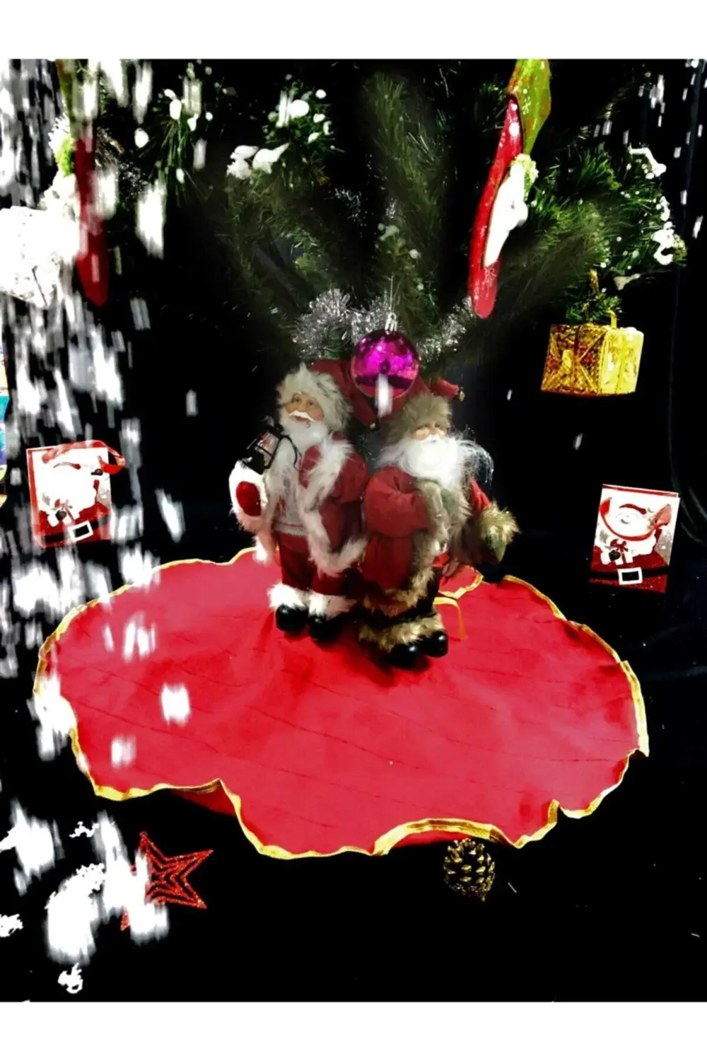 Parti Kırtasiye Yılbaşı Ağaç Altı Örtüsü Kırmızı 90*90 Yılbaşı Ağaç Altı Örtüsü N