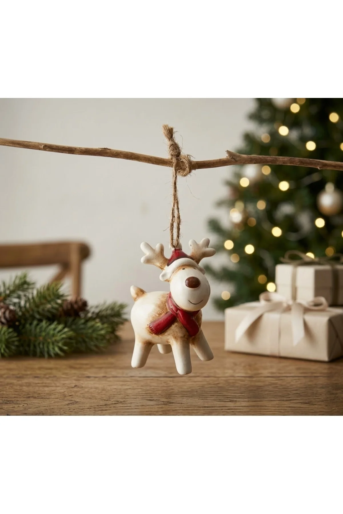 Yılbaşı Ağacı Süsü Sevimli Noel Geyiği Figürü - 8 cm Yılbaşı Ağacı Süsü Sevimli Noel Geyiği Figürü - 8 cm