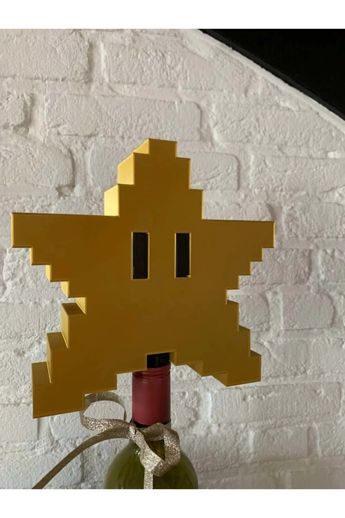 Yılbaşı Ağacı Yıldızı Yılbaşı Süsü Süper Mario Pixel Yıldız 17CM