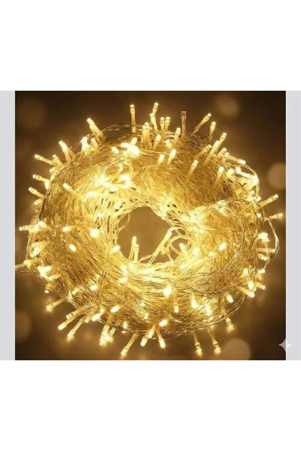 Yılbaşı Aydınlatması 100 Led Perde Hortum Sıcak Beyaz Işık - 10 Metre Dekoratif Şeffaf Kablolu Süs Yılbaşı Aydınlatması 100 Led Perde Hortum Sıcak Beyaz Işık - 10 Metre Dekoratif Şeffaf Kablolu Süs - Görsel 2