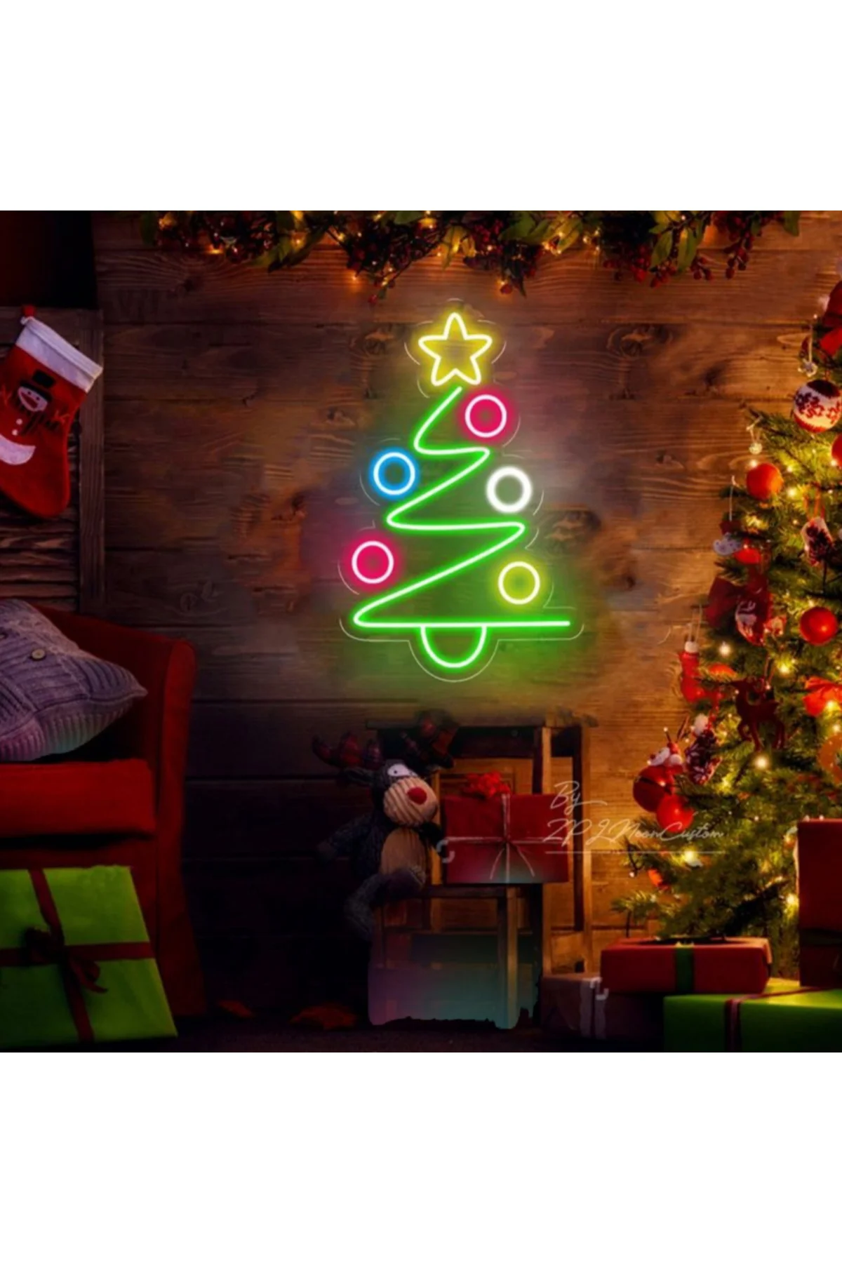 YILBAŞI ÇAM AĞACI NEON LED IŞIKLI