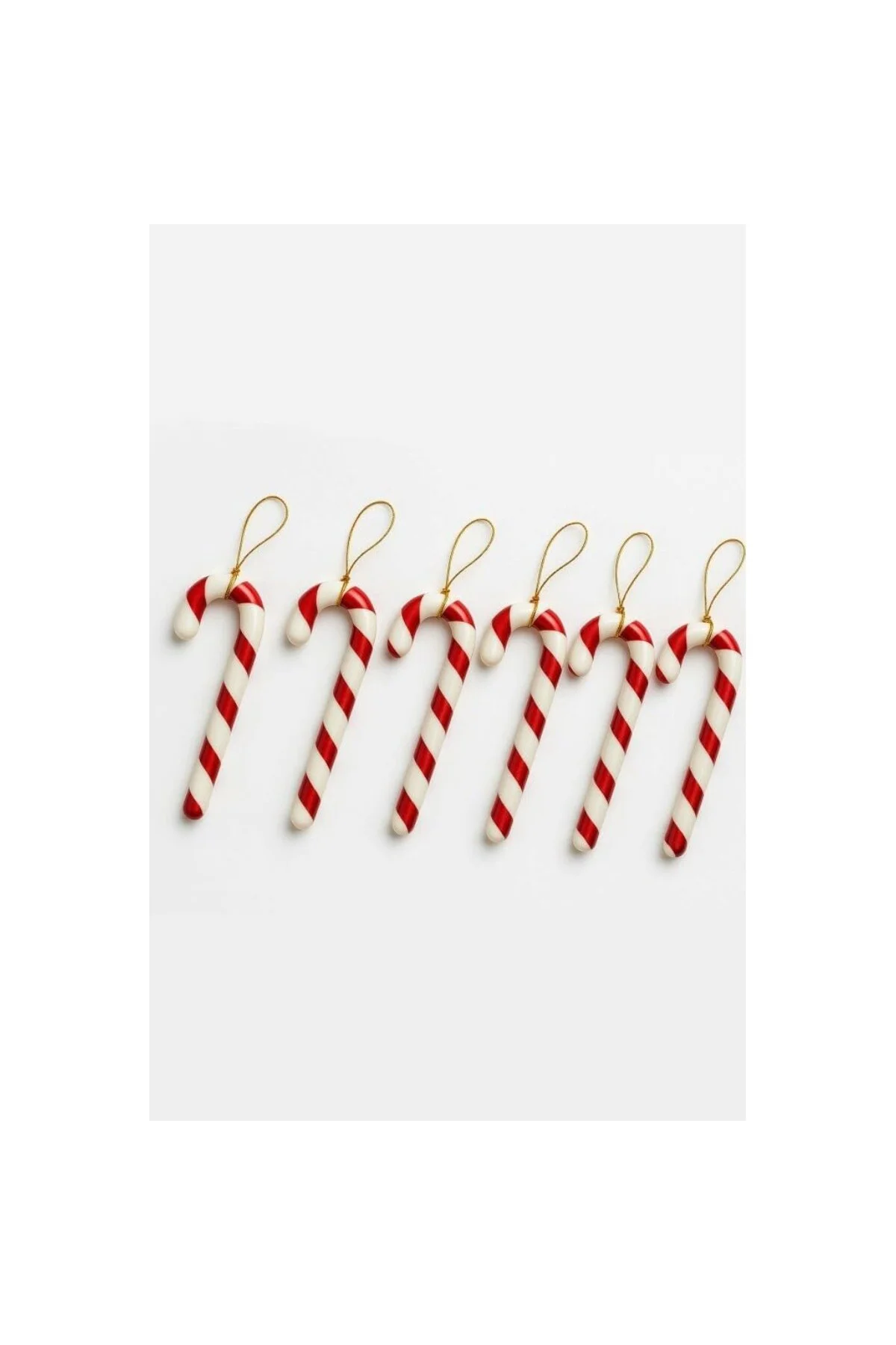 Yılbaşı Çam Ağacı Süsü Şeker Çubuğu 12 cm 6 lı