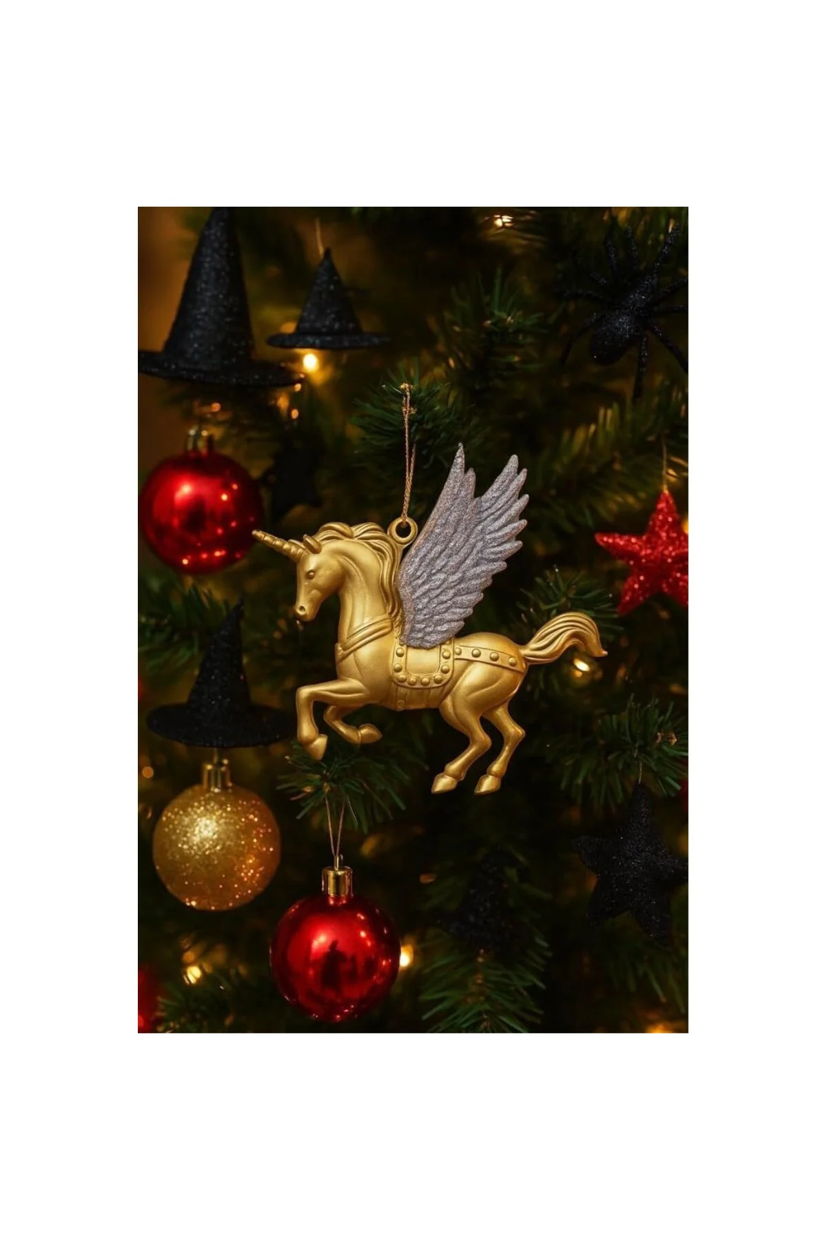 Yılbaşı Çam Ağacı Süsü Unicorn Gold 10 cm