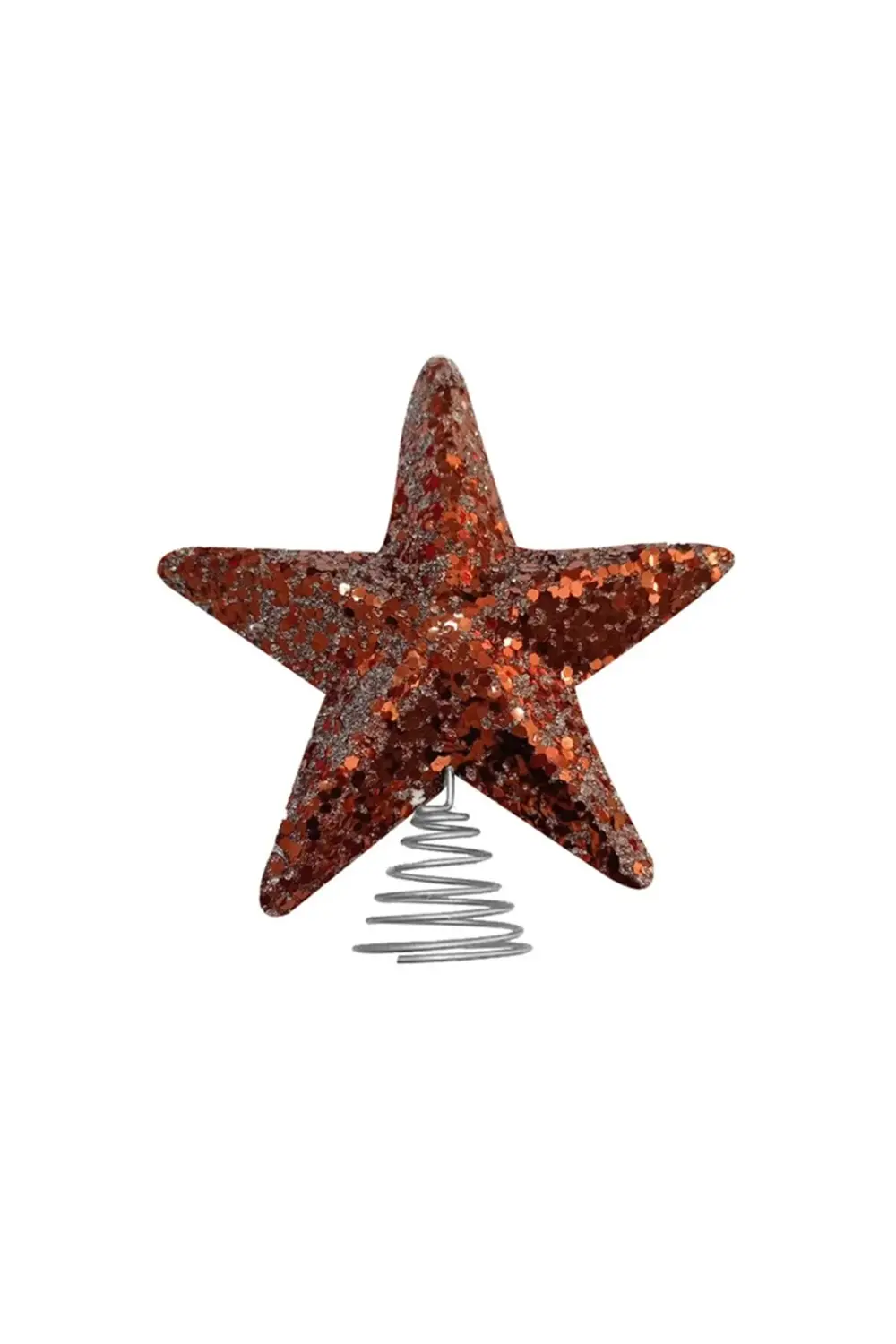 Yılbaşı Çam Ağacı Yıldız Ağaç Tepeliği 15cm Bronz Simli