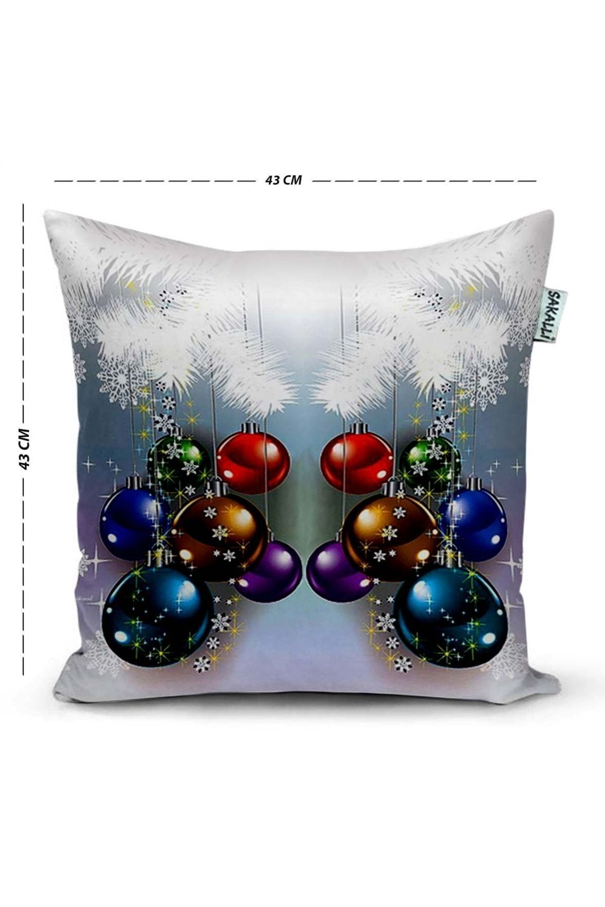 Sakallı Yılbaşı Desenli 3D Baskılı Kırlent