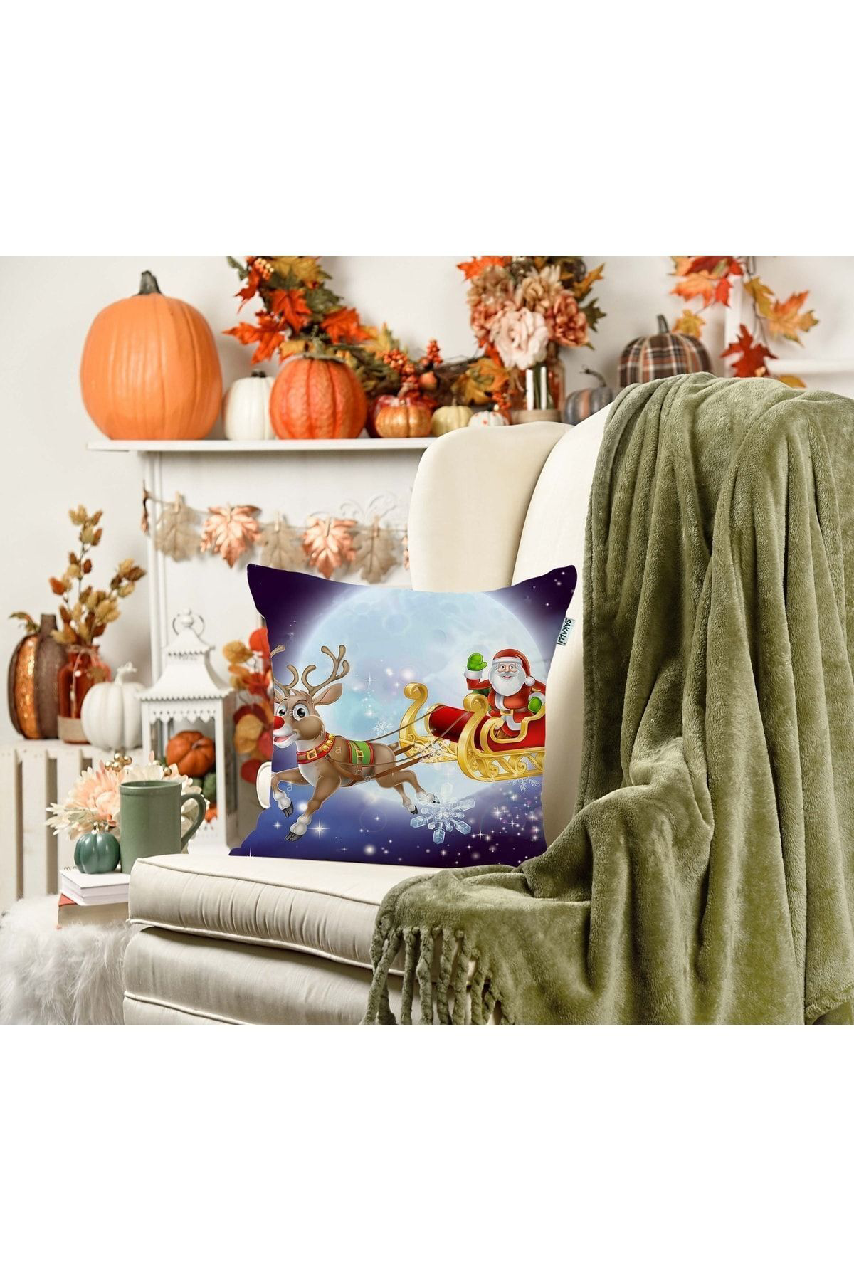 Yılbaşı Desenli 3d Baskılı Kırlent