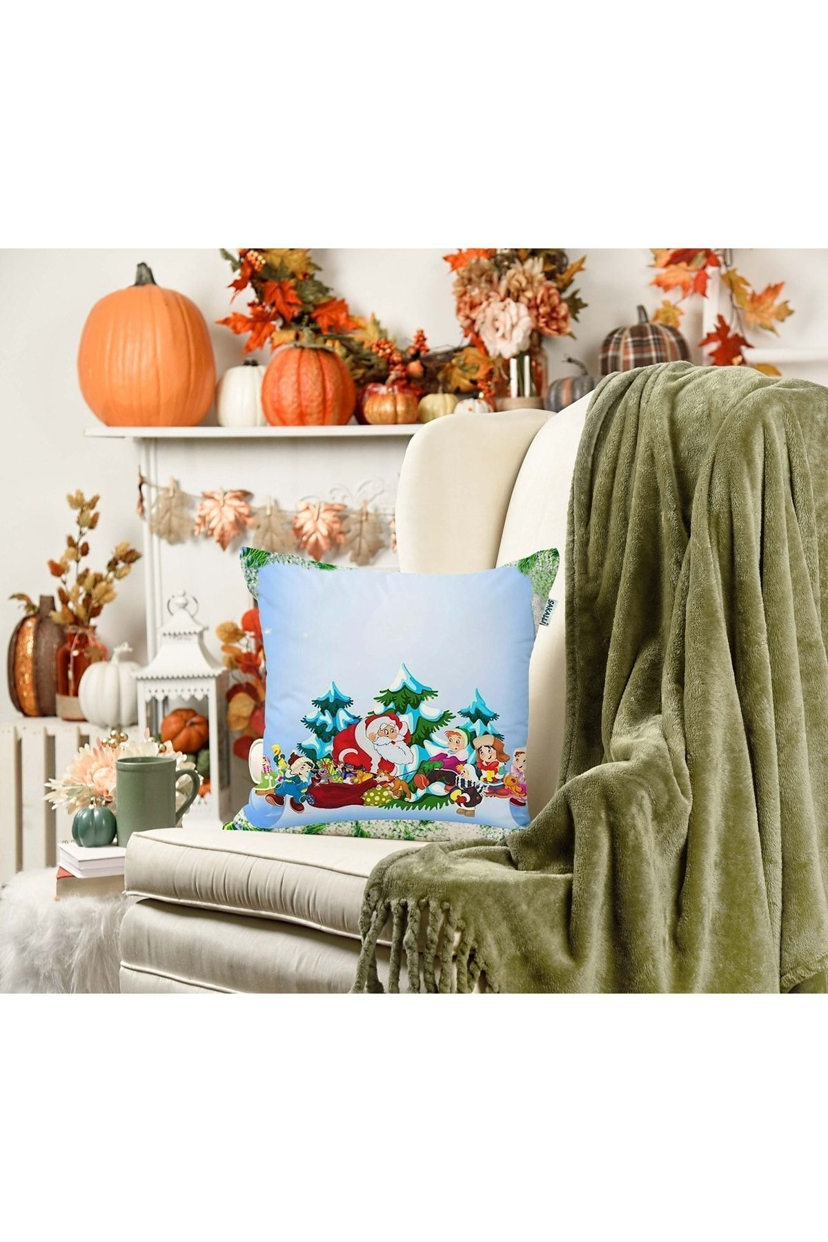 Yılbaşı Desenli 3d Baskılı Kırlent