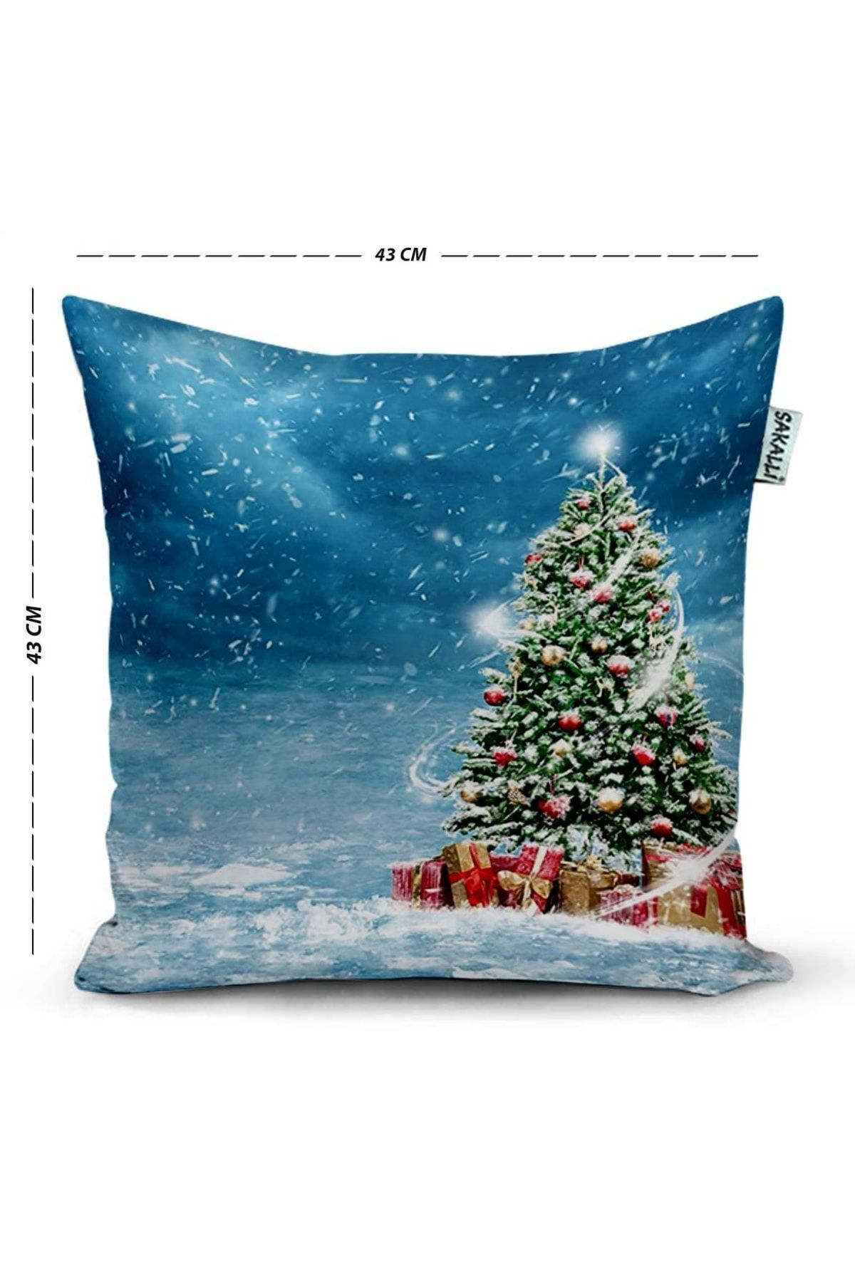 Yılbaşı Desenli 3d Baskılı Kırlent Kılıfı