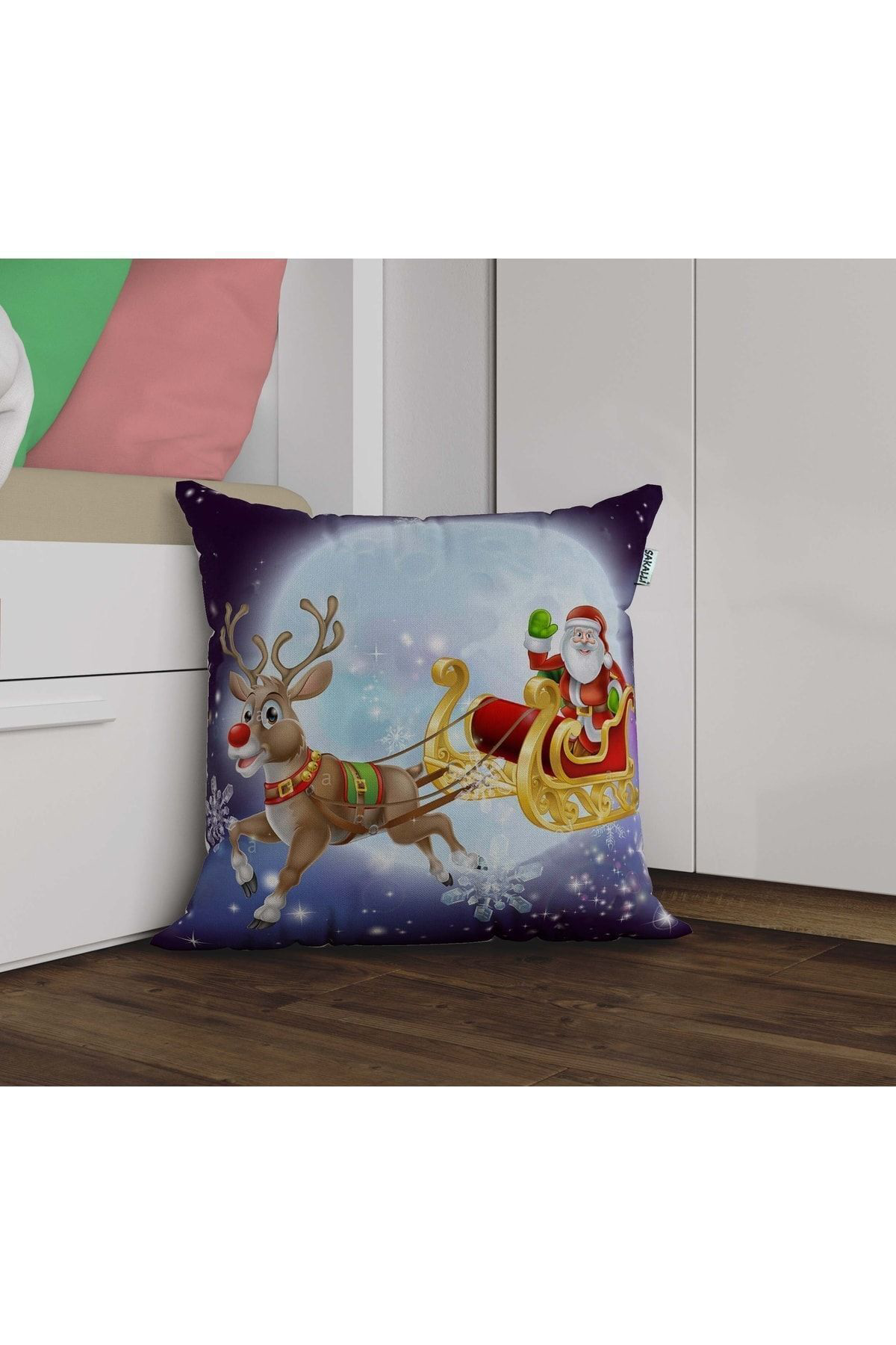 Yılbaşı Desenli 3d Baskılı Kırlent