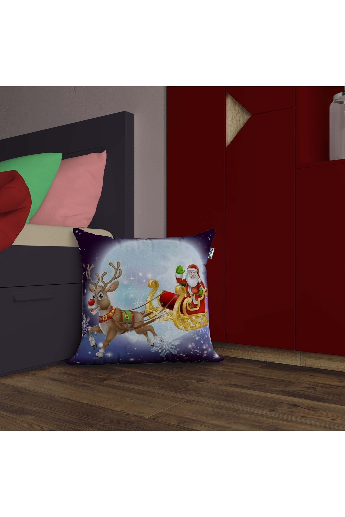 Yılbaşı Desenli 3d Baskılı Kırlent