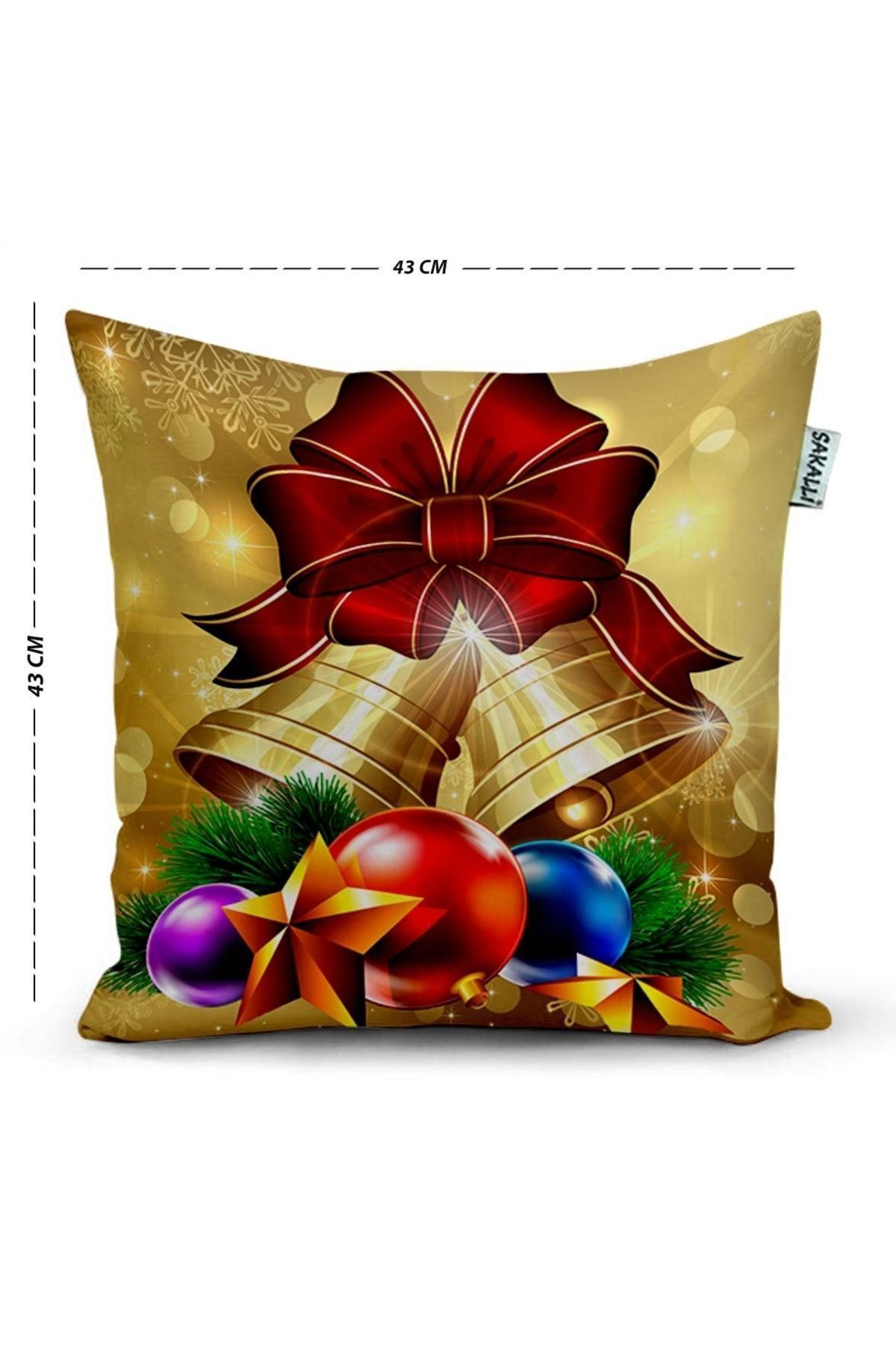 Yılbaşı Desenli 3d Digital Baskılı Kırlent Kılıfı