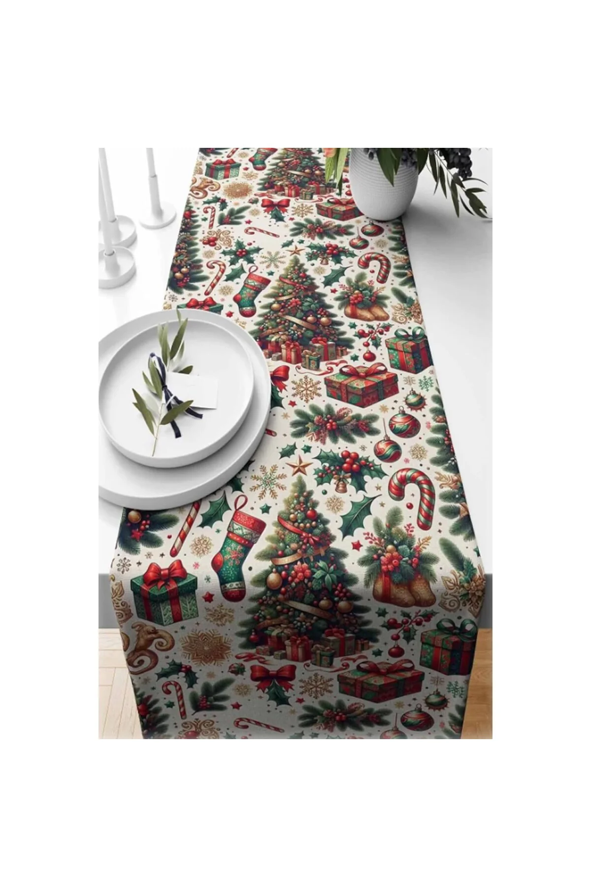 Yılbaşı Desenli Runner 40x140