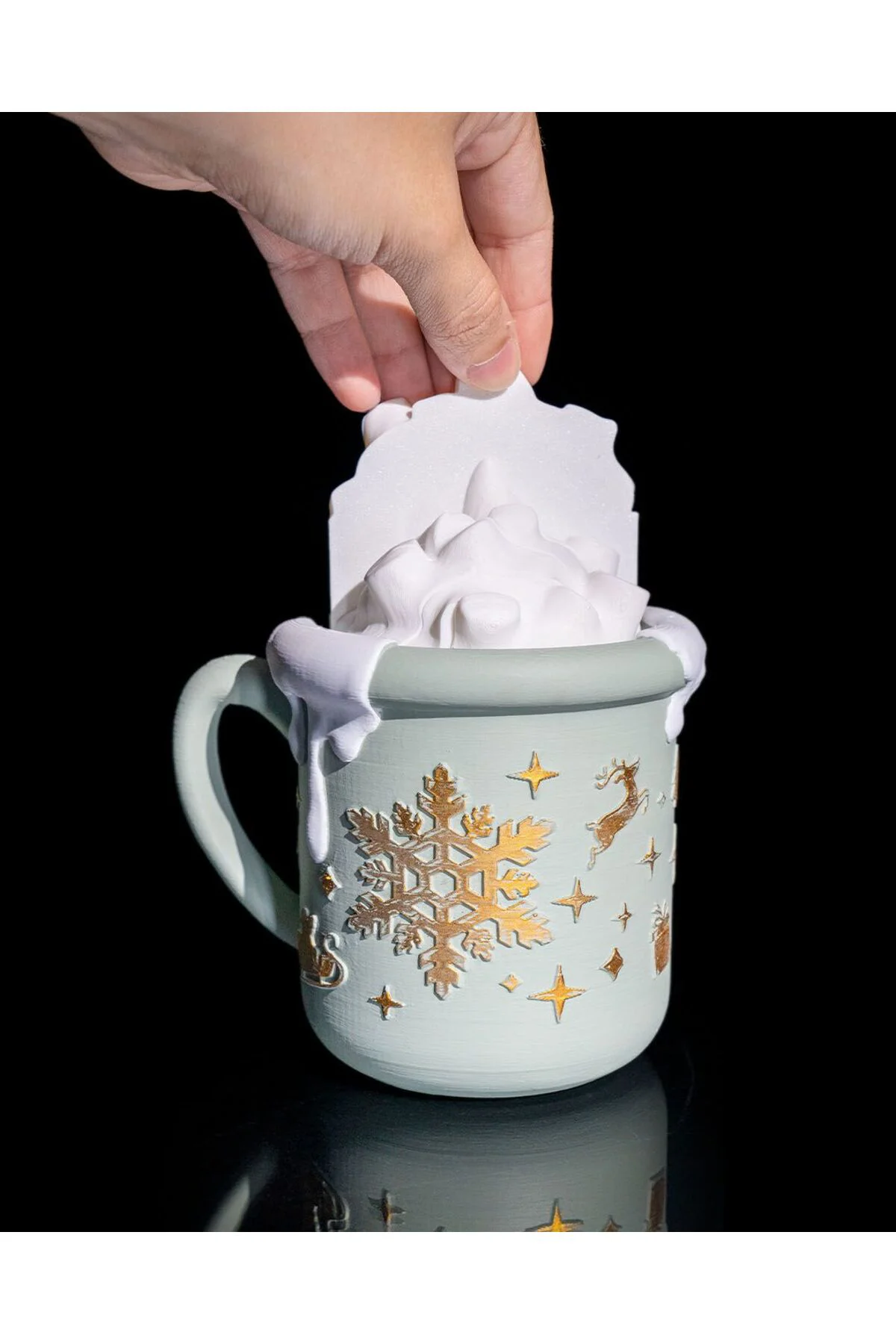 Yılbaşı Hediyesi Puzzle Yılbaşı Mug Sıcak Çikolata Bulmaca 12CM
