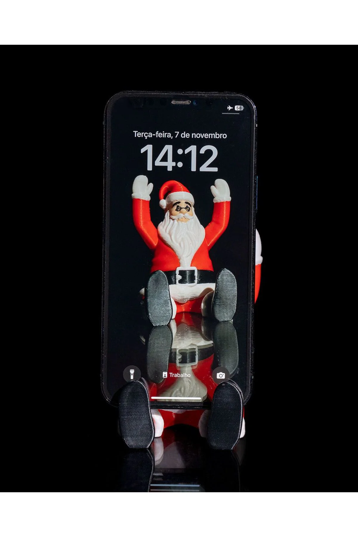 Yılbaşı Hediyesi Telefon Standı Noel Baba Masaüstü Telefon Standı 10CM