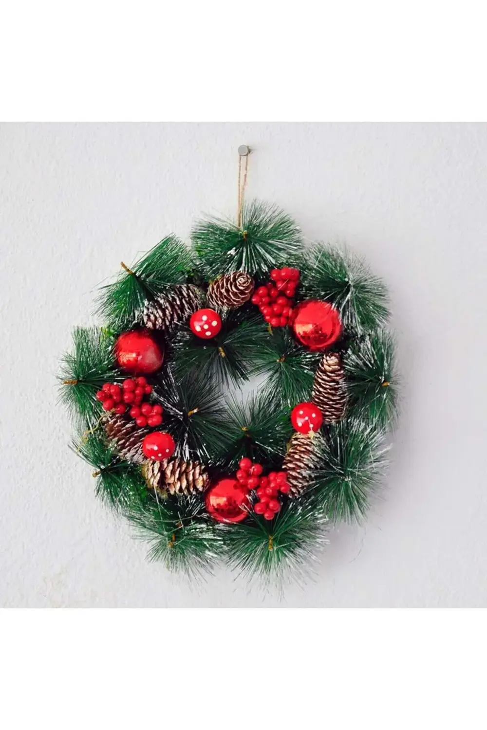 Yılbaşı Kapı Süsü Çelenk Lüks 25cm