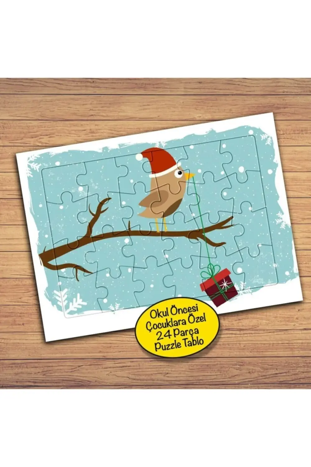 Yılbaşı Kuşu, Hediye Çocuklara Özel Puzzle Yapboz Tablo-131pz