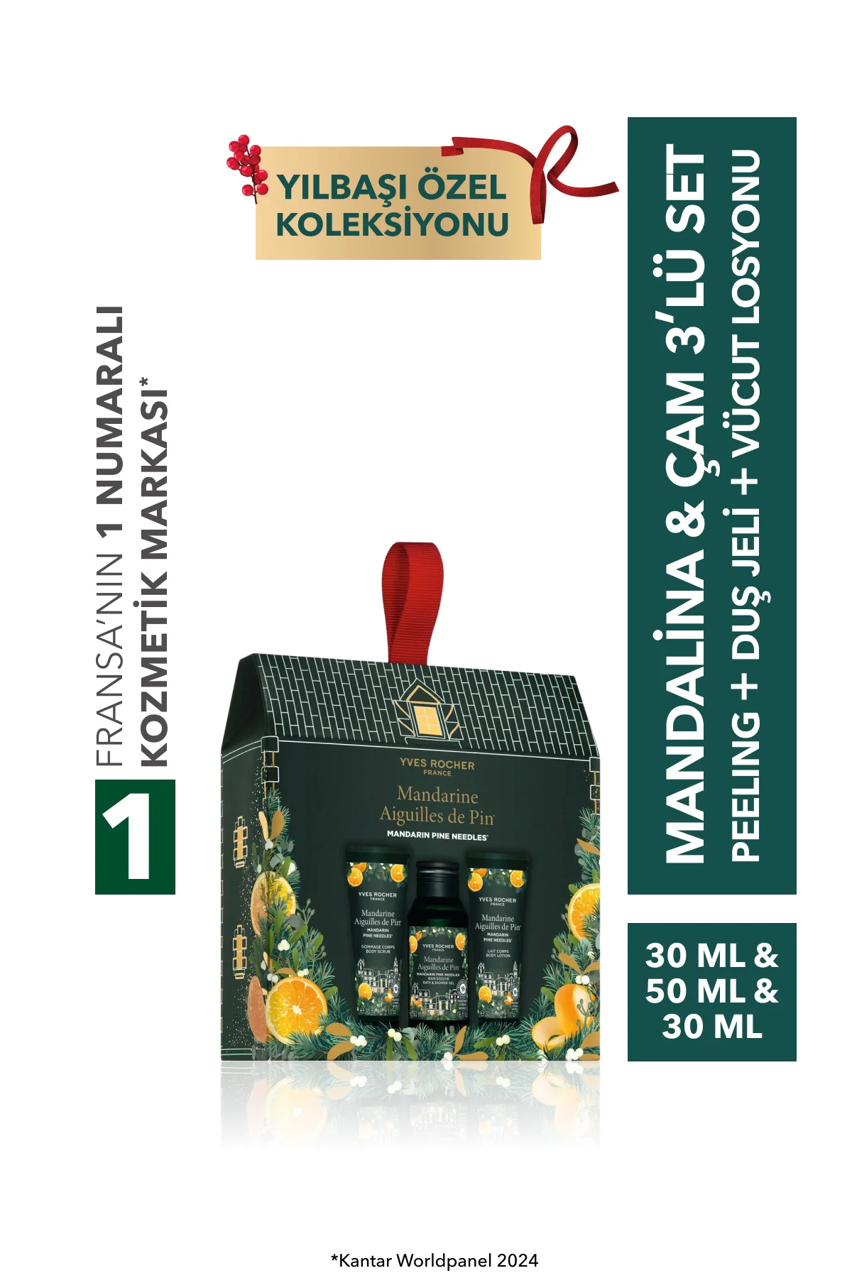 Yılbaşı Mandalina Çam İğnesi 3'lü Set-66483
