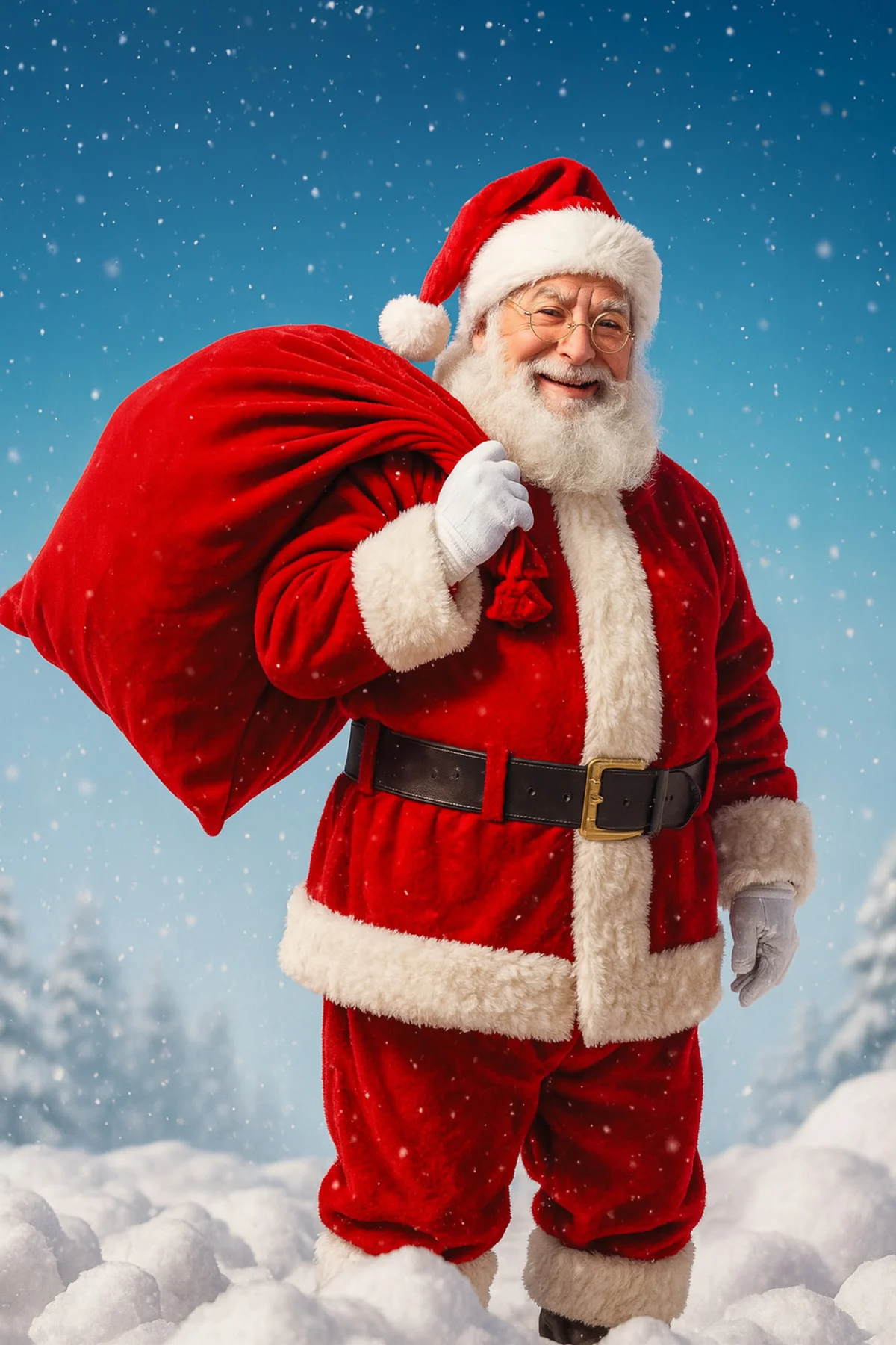 Yılbaşı Noel Baba Battal Boy Yetişkin Kostüm Lüks 4 Parça