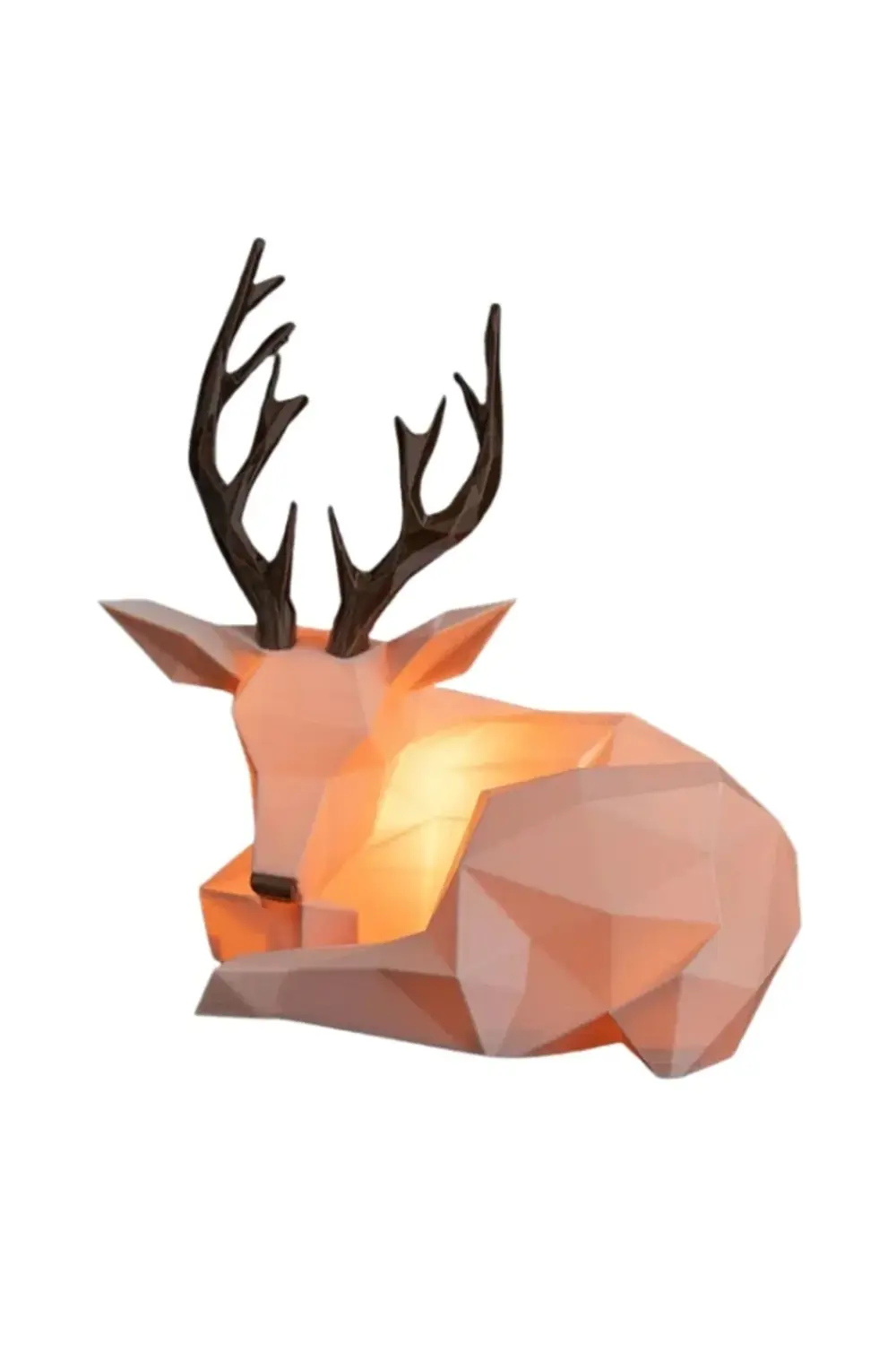 Yılbaşı Özel - 17 cm Geyik Figür Gece Lambası - Modern Işıklı Dek