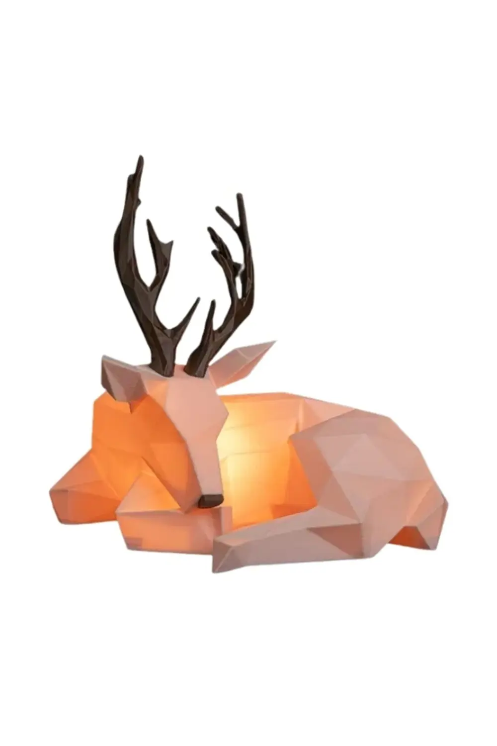 Yılbaşı Özel - 17 cm Geyik Figür Gece Lambası - Modern Işıklı Dek