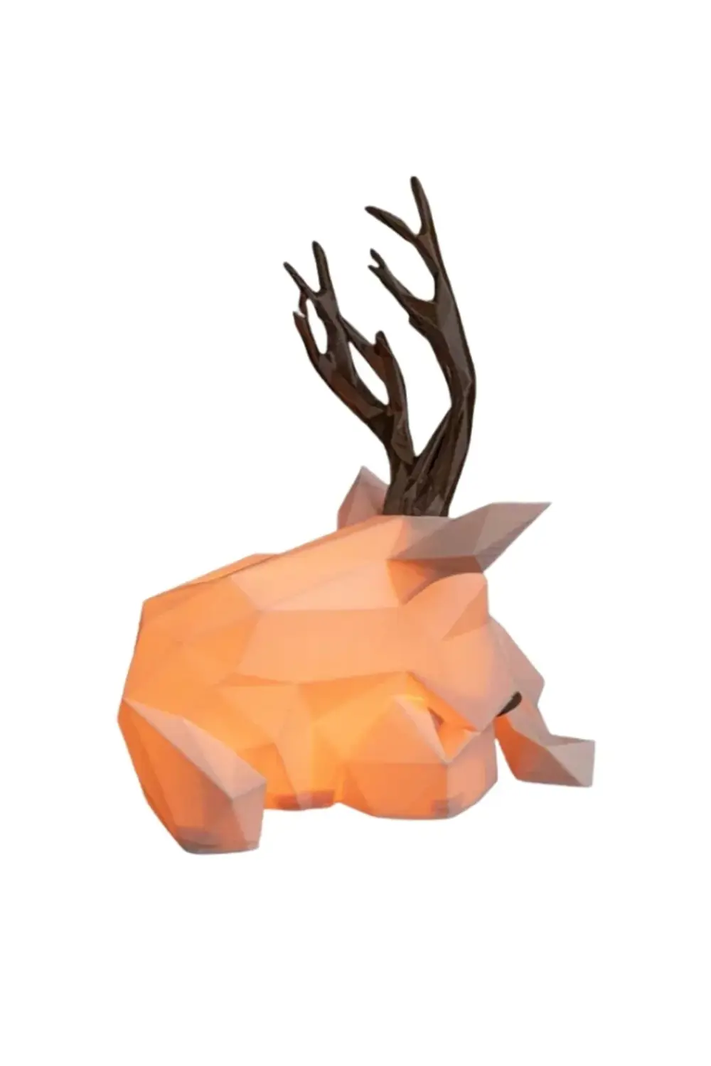 Yılbaşı Özel - 17 cm Geyik Figür Gece Lambası - Modern Işıklı Dek