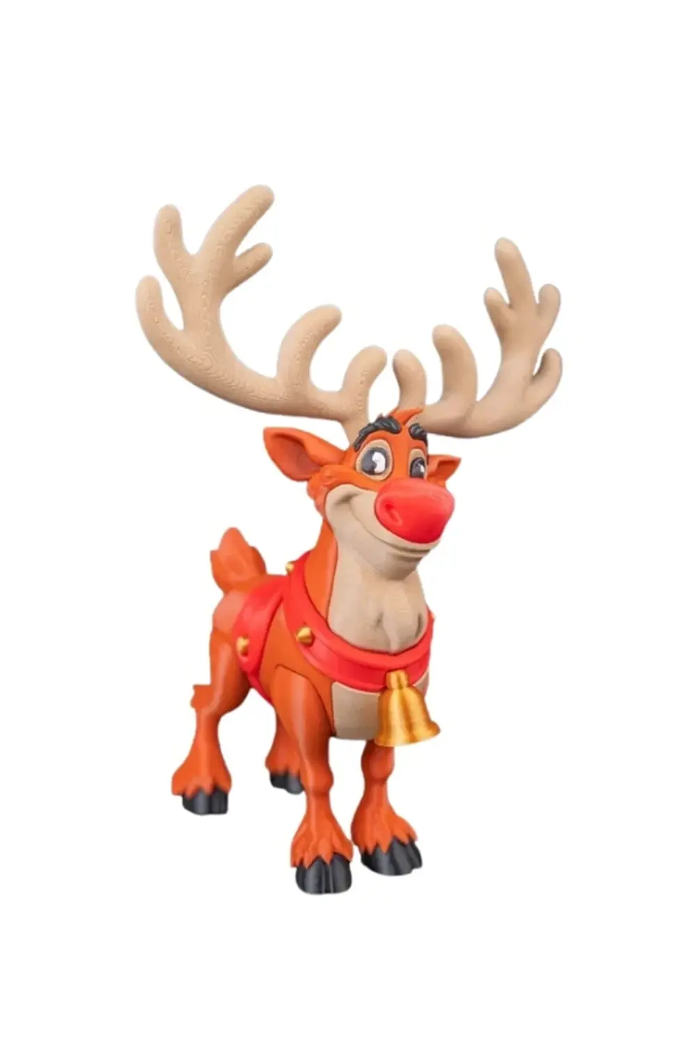 Yılbaşı Özel - 23 cm Büyük Boy Neşeli Geyik Figürü - Masaüstü Dek