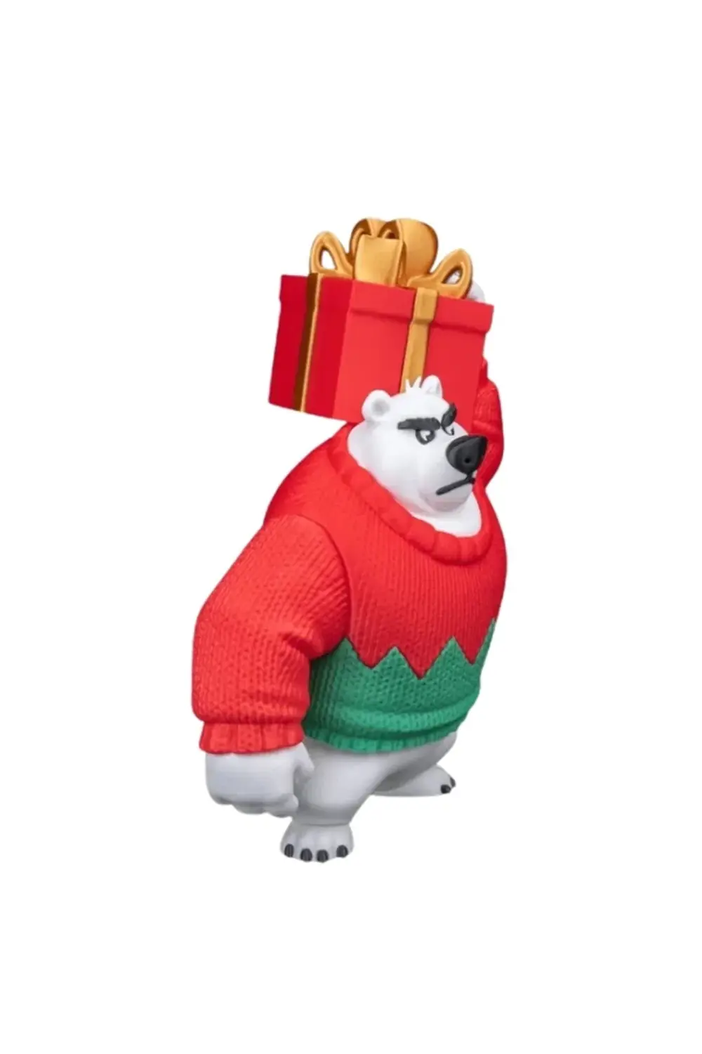 Yılbaşı Özel - 25 cm Büyük Boy Kutu Taşıyan Kutup Ayısı Figürü -