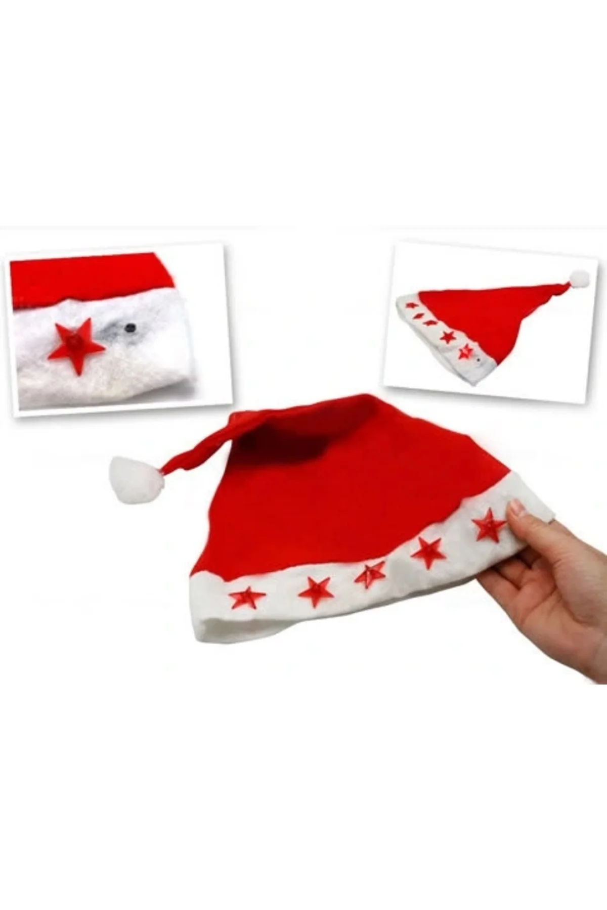 Yılbaşı Özel Işıklı Noel Baba Şapkası - Görsel 3