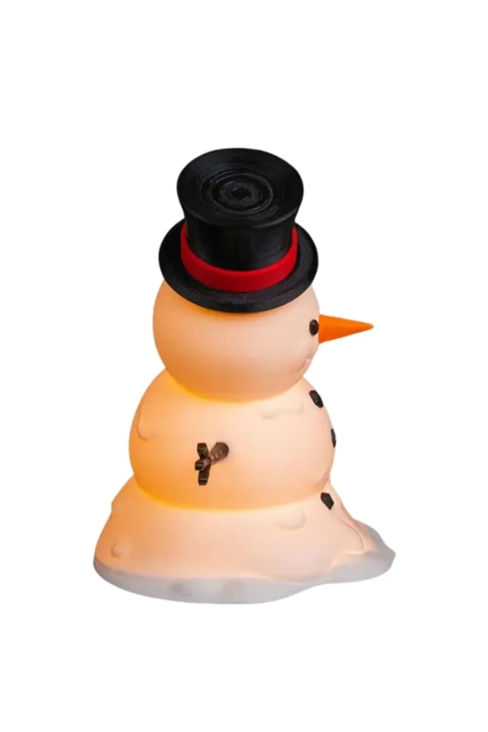 Yılbaşı Özel - Şapkalı Kardan Adam LED Mum Işığı Standı 19 cm - K