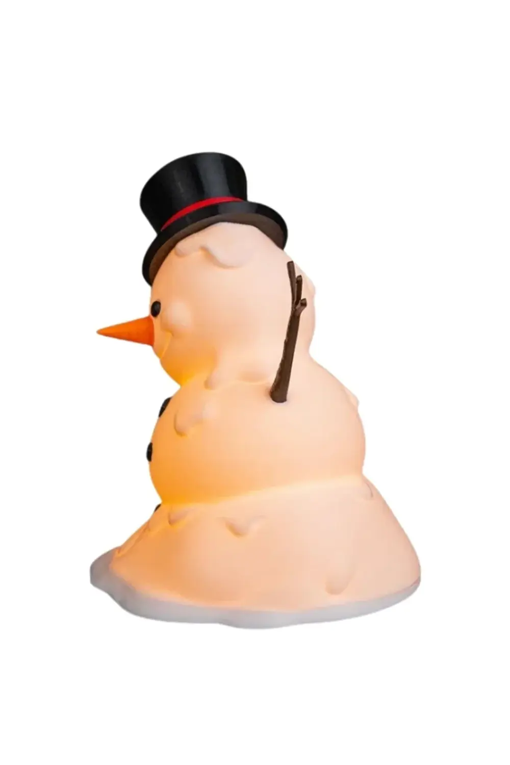 Yılbaşı Özel - Şapkalı Kardan Adam LED Mum Işığı Standı 19 cm - K