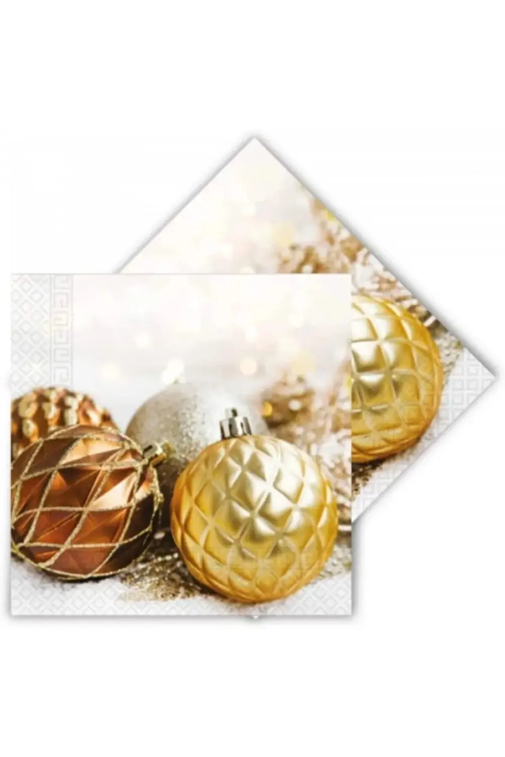 Yılbaşı Peçetesi Simli Toplar 3 Katlı Pakette 20 Adet