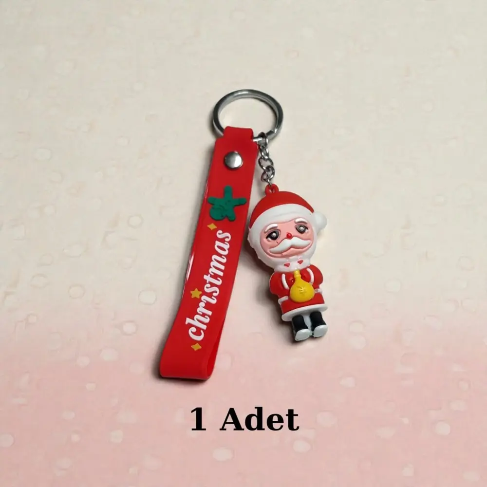 Yılbaşı Silikon Noel Baba Anahtarlık 1 Adet