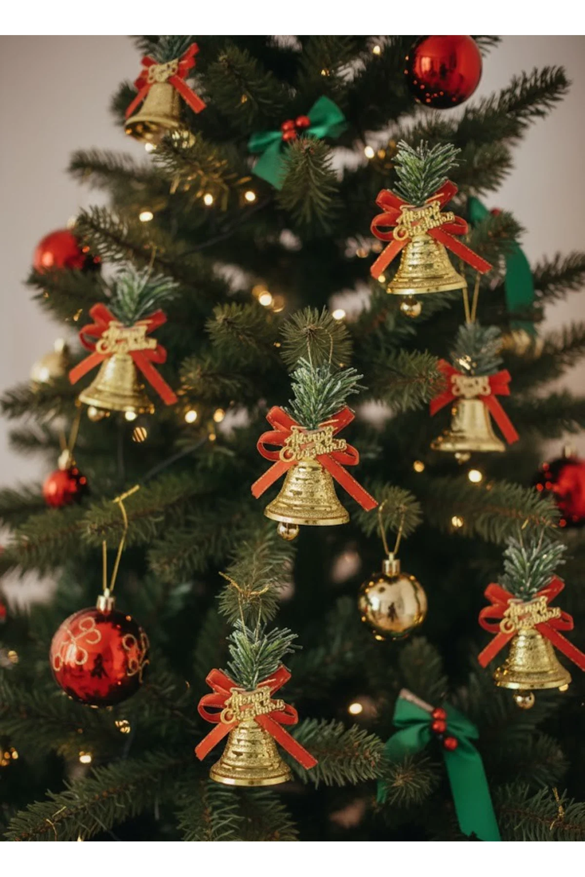 Yılbaşı Süsü 6'lı Mini Çan Altın 8 cm