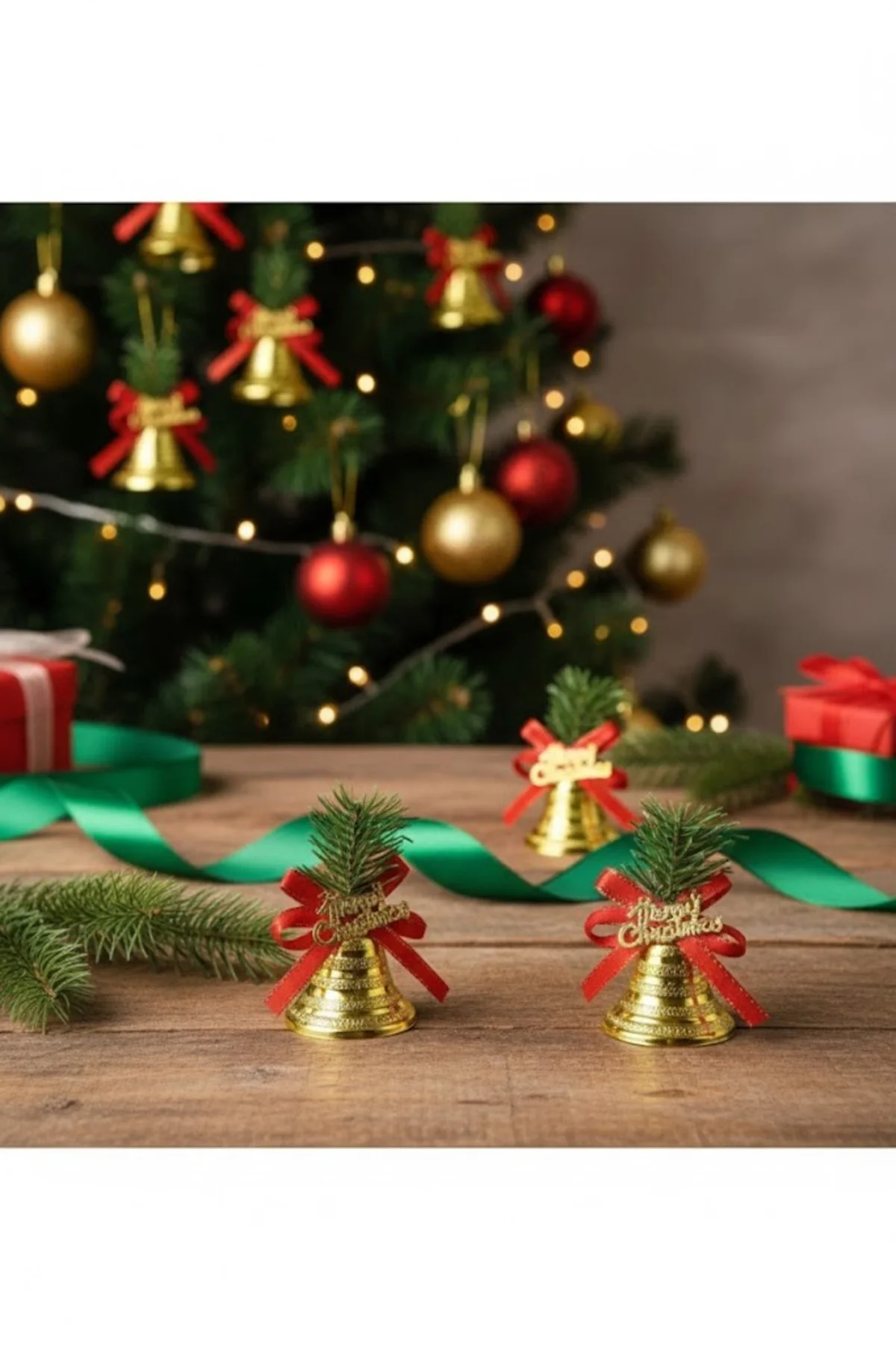 Yılbaşı Süsü 6'lı Mini Çan Altın 8 cm