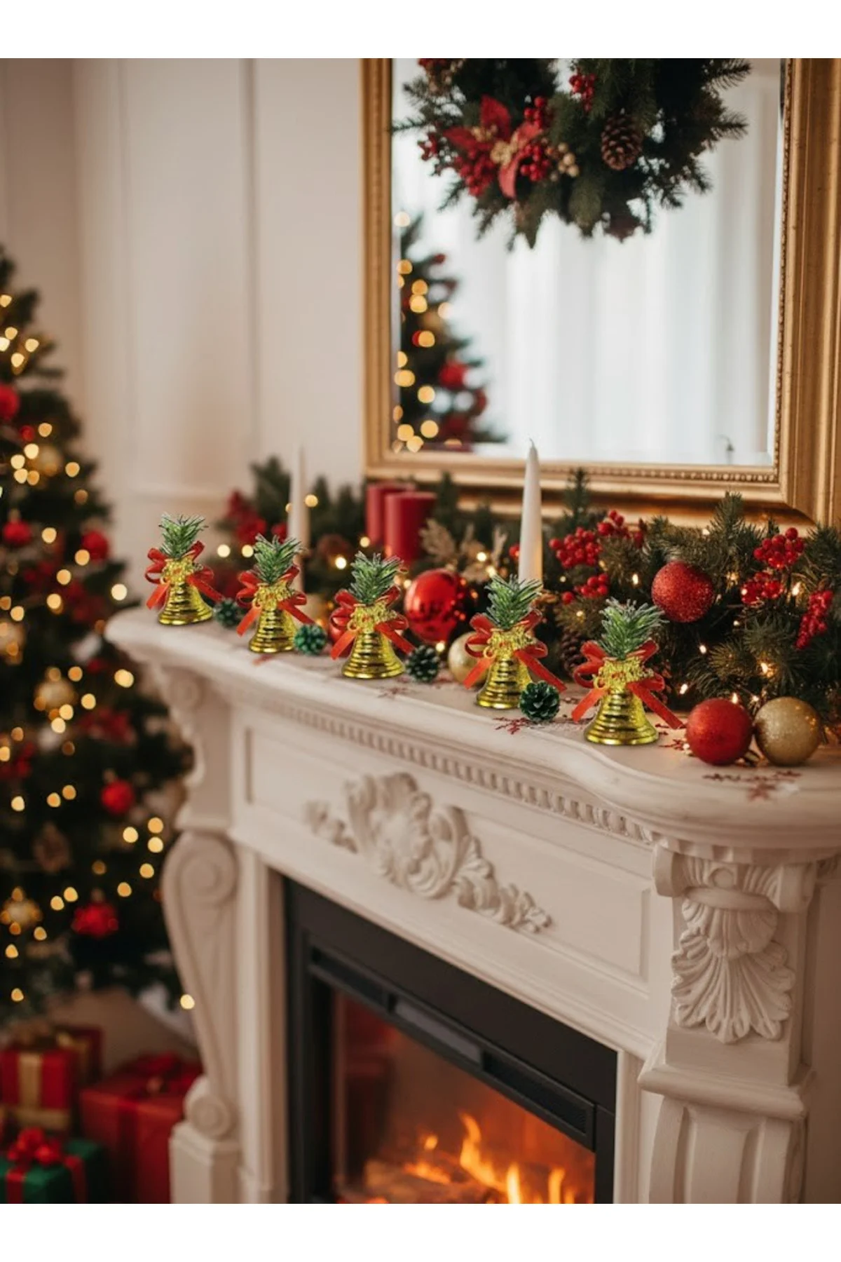 Yılbaşı Süsü 6'lı Mini Çan Altın 8 cm