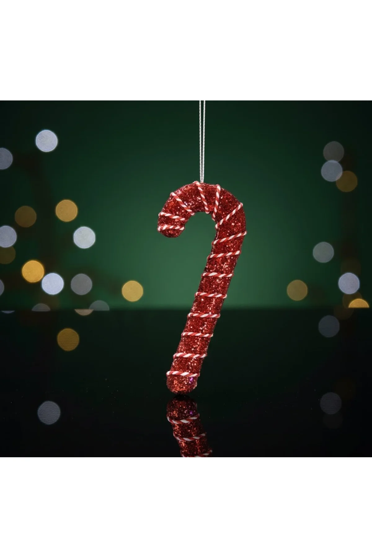 Yılbaşı Süsü İpli Baston Şeker Kırmızı 17 cm